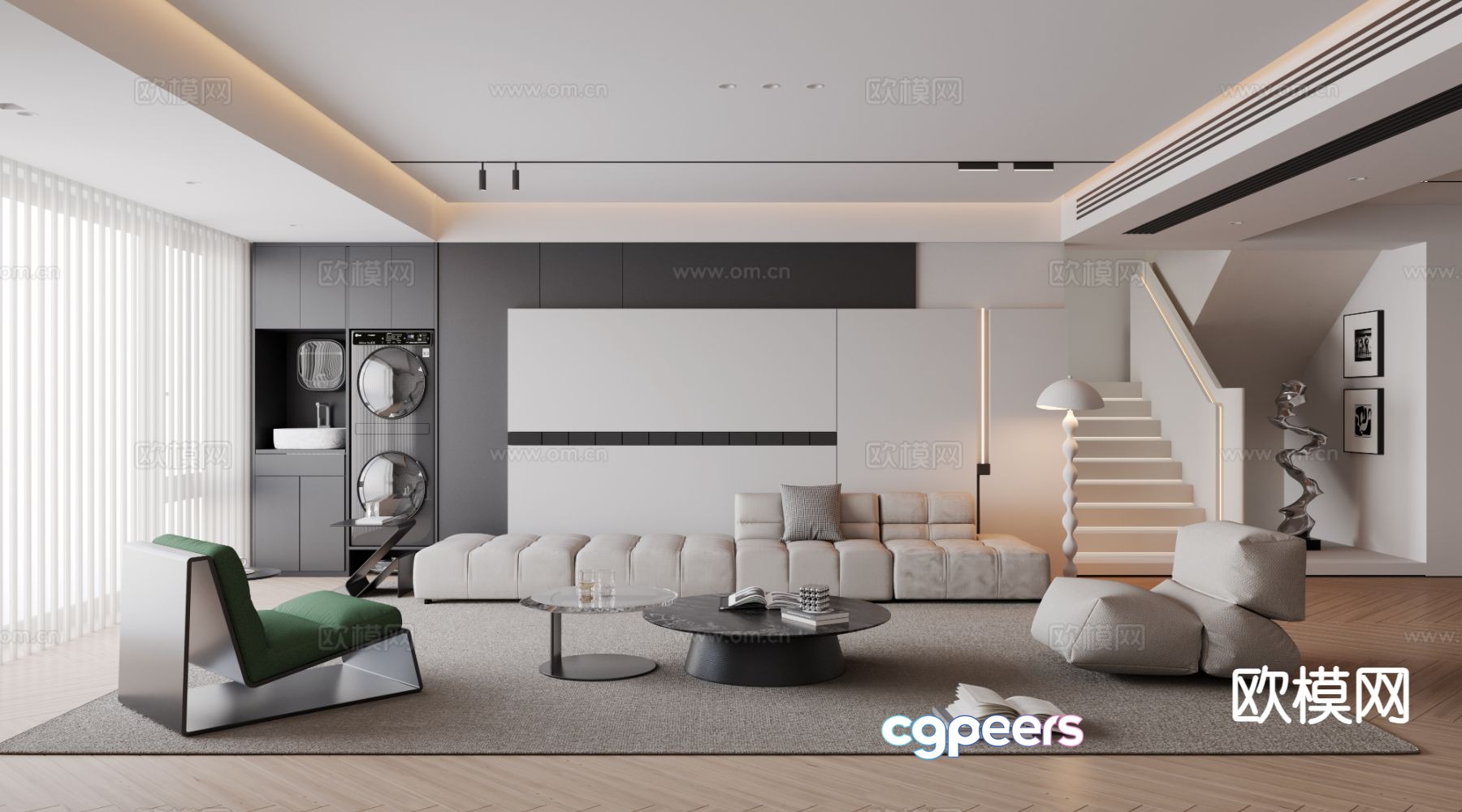 Modern living room 3d model Modern living room 3d model