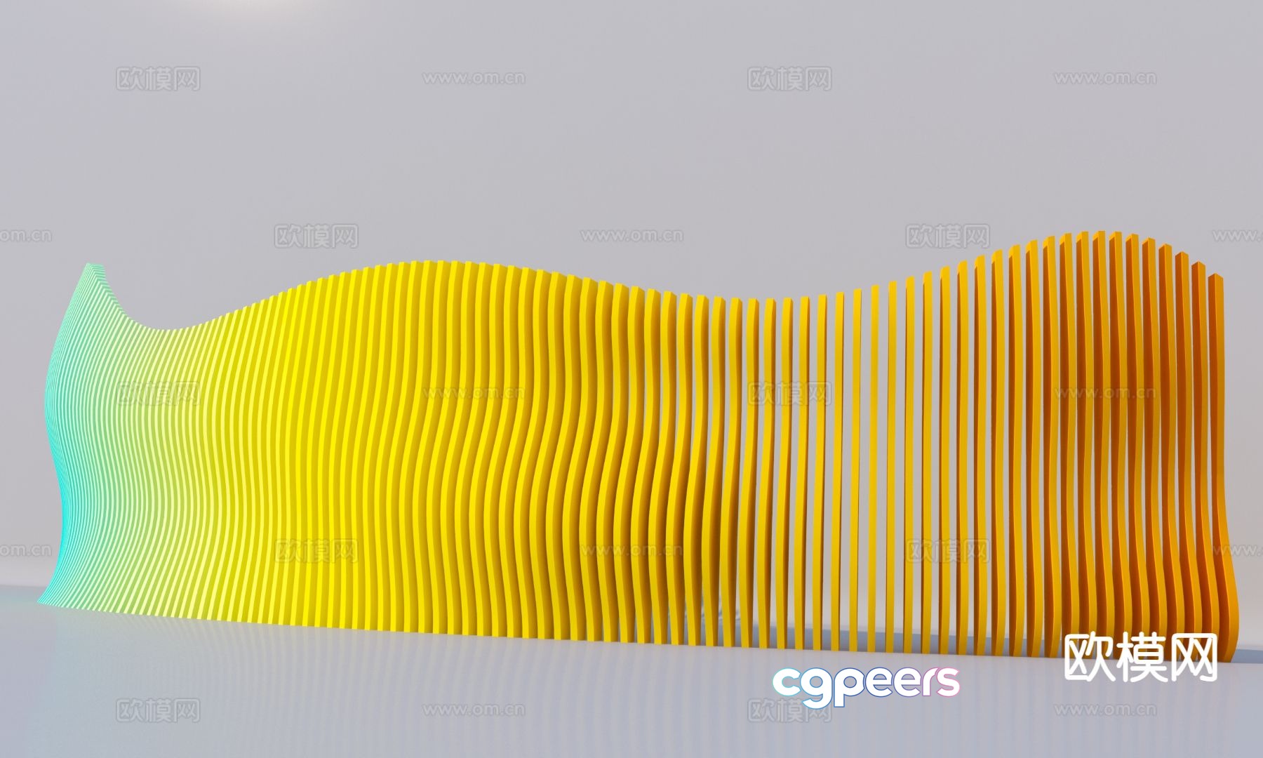 Modern gradient color landscape wall 3d model Modern gradient color landscape wall 3d model