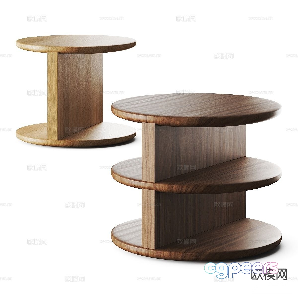 Modern corner table side table round table table table 3D model Modern corner table side table round table table table 3D model