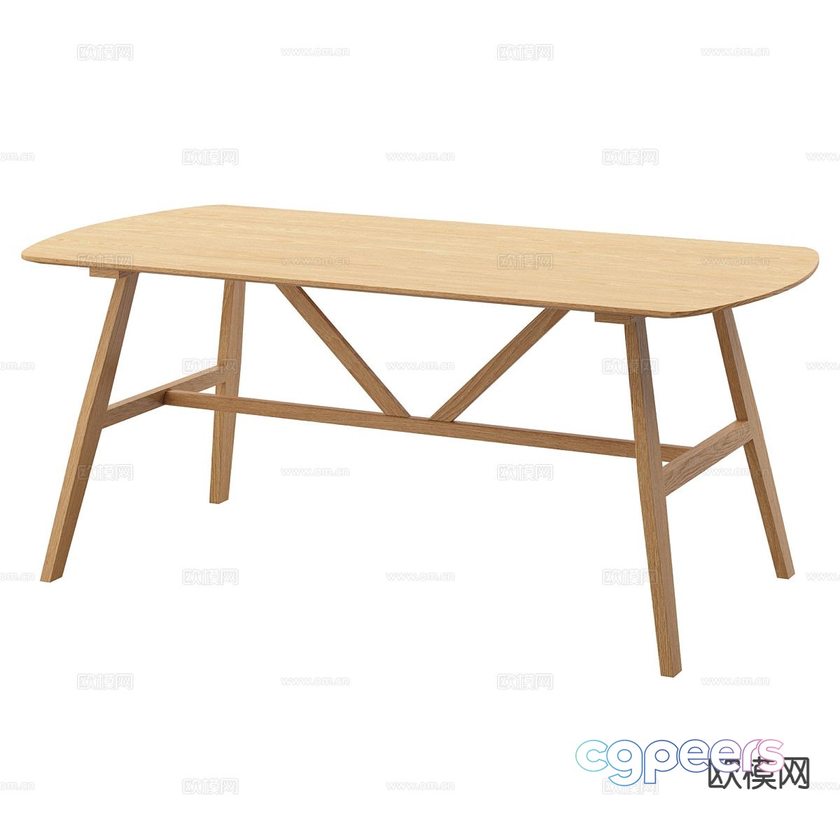 Nordic dining table 3d model Nordic dining table 3d model