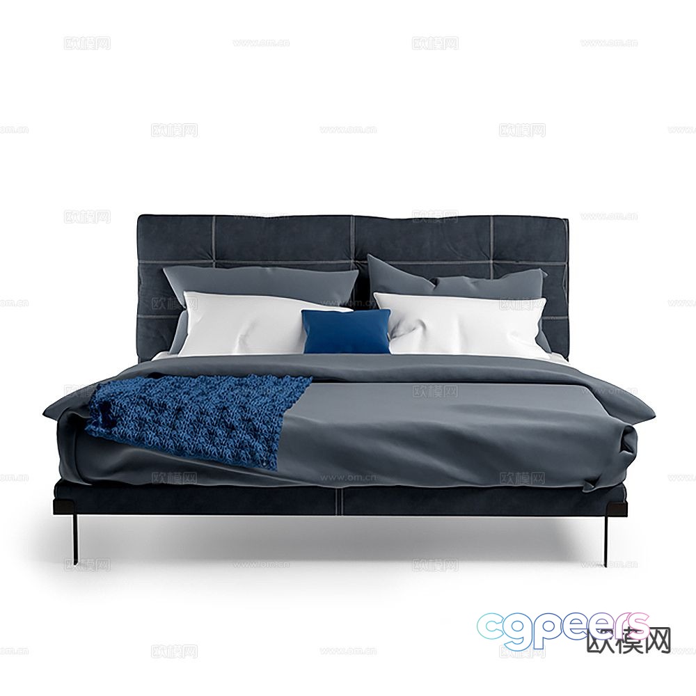 Modern double bed 3d model Modern double bed 3d model