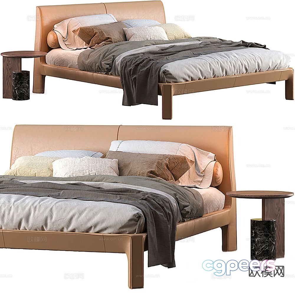 Modern double bed 3d model Modern double bed 3d model