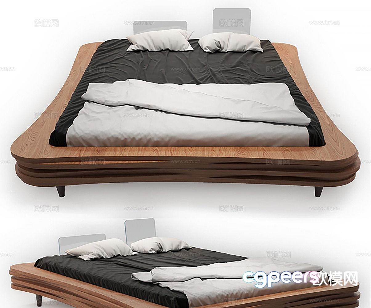 Suspended bed double bed 3d model Suspended bed double bed 3d model