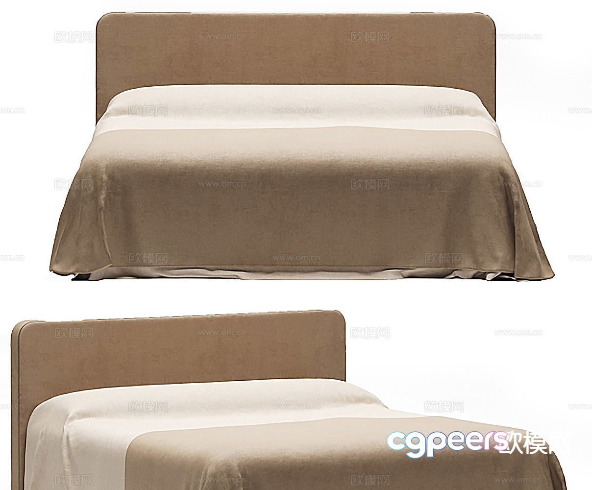 Modern double bed 3d model Modern double bed 3d model