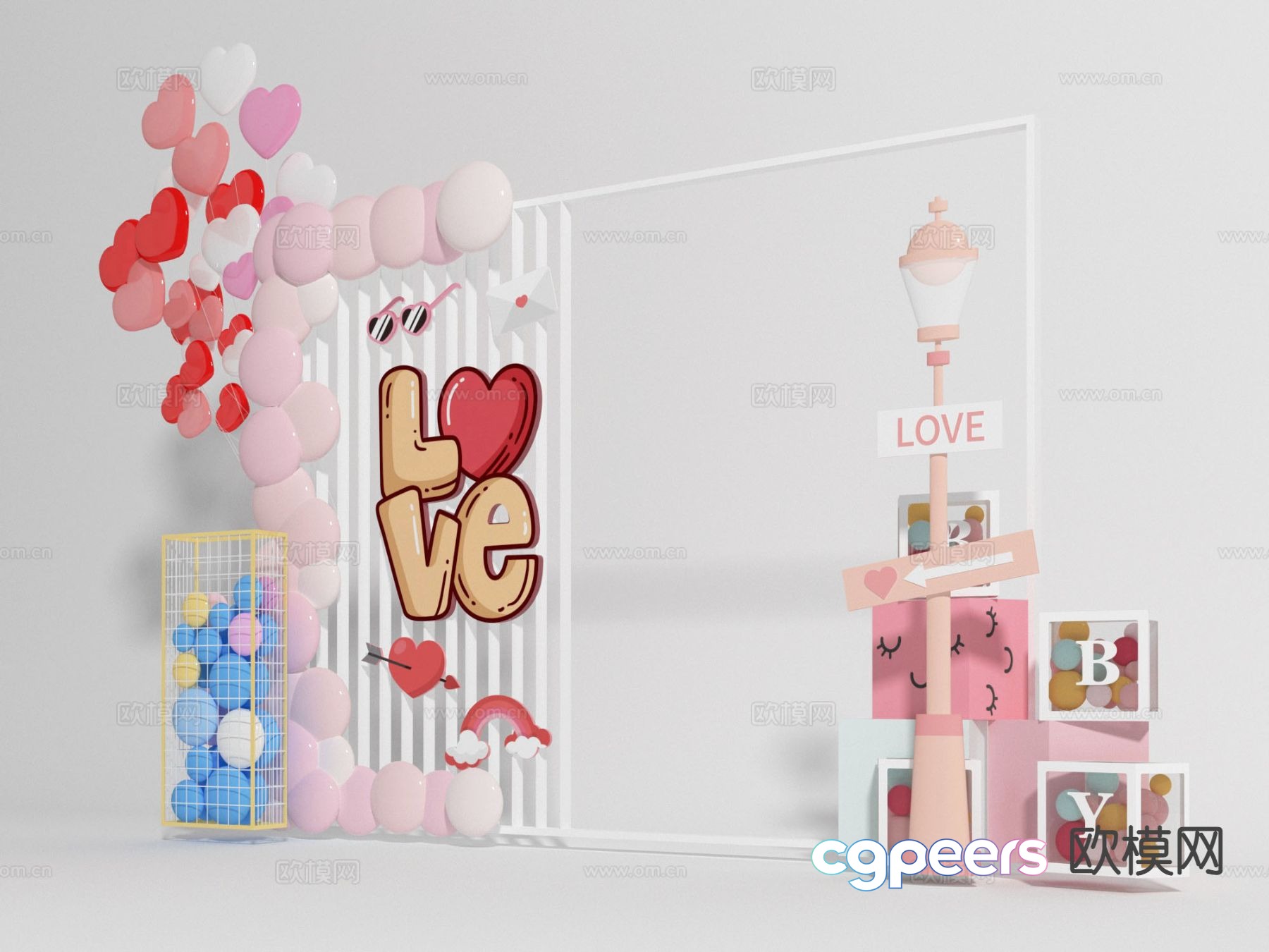 Valentine’s Day Merchant Presentation 3D Model Valentine’s Day Merchant Presentation 3D Model