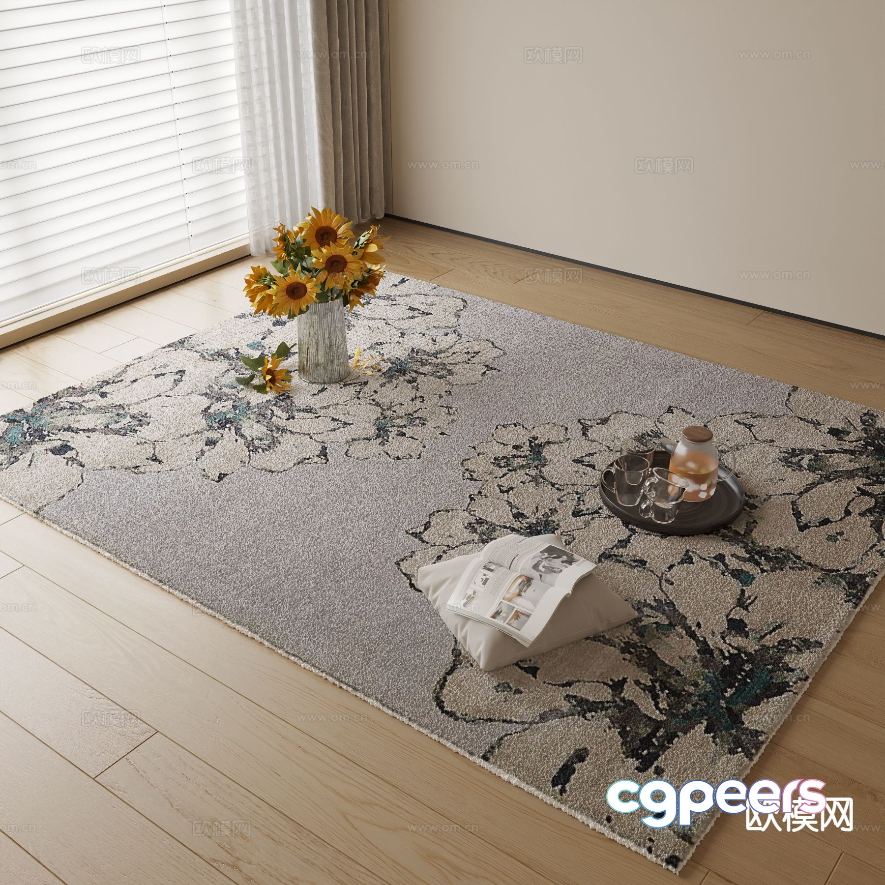 Modern patterned carpet 3d model Modern patterned carpet 3d model