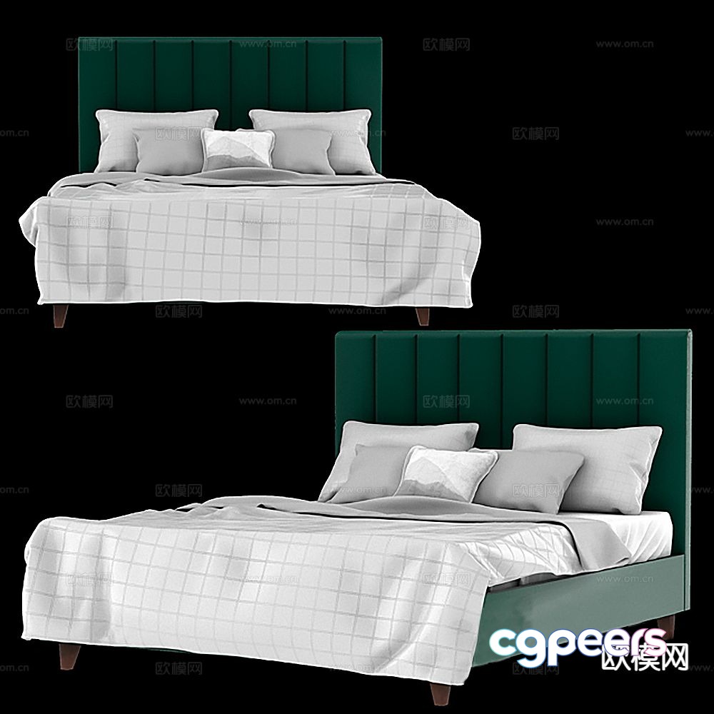 Modern double bed 3d model Modern double bed 3d model