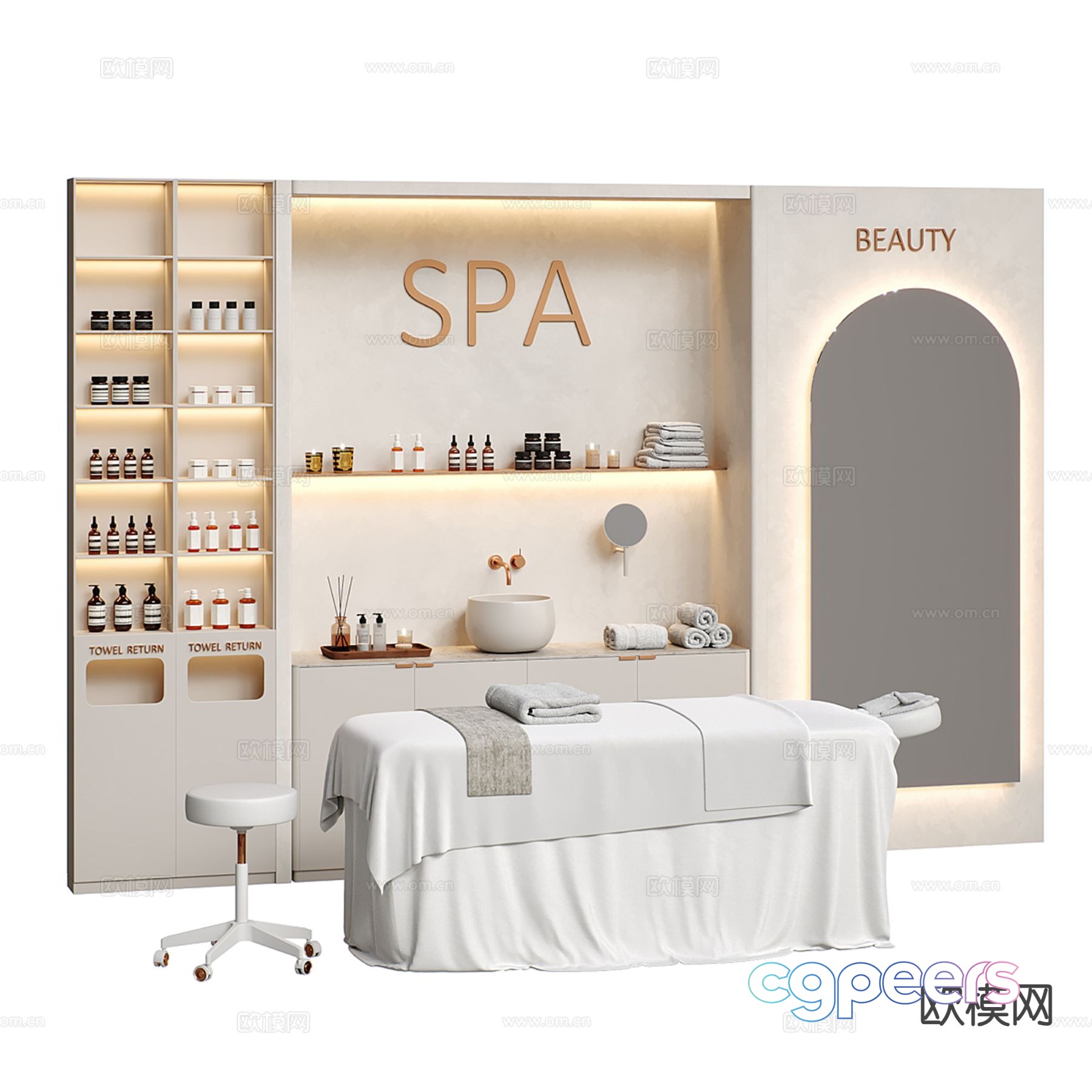 SPA massage bed care bed showcase 3d model SPA massage bed care bed showcase 3d model