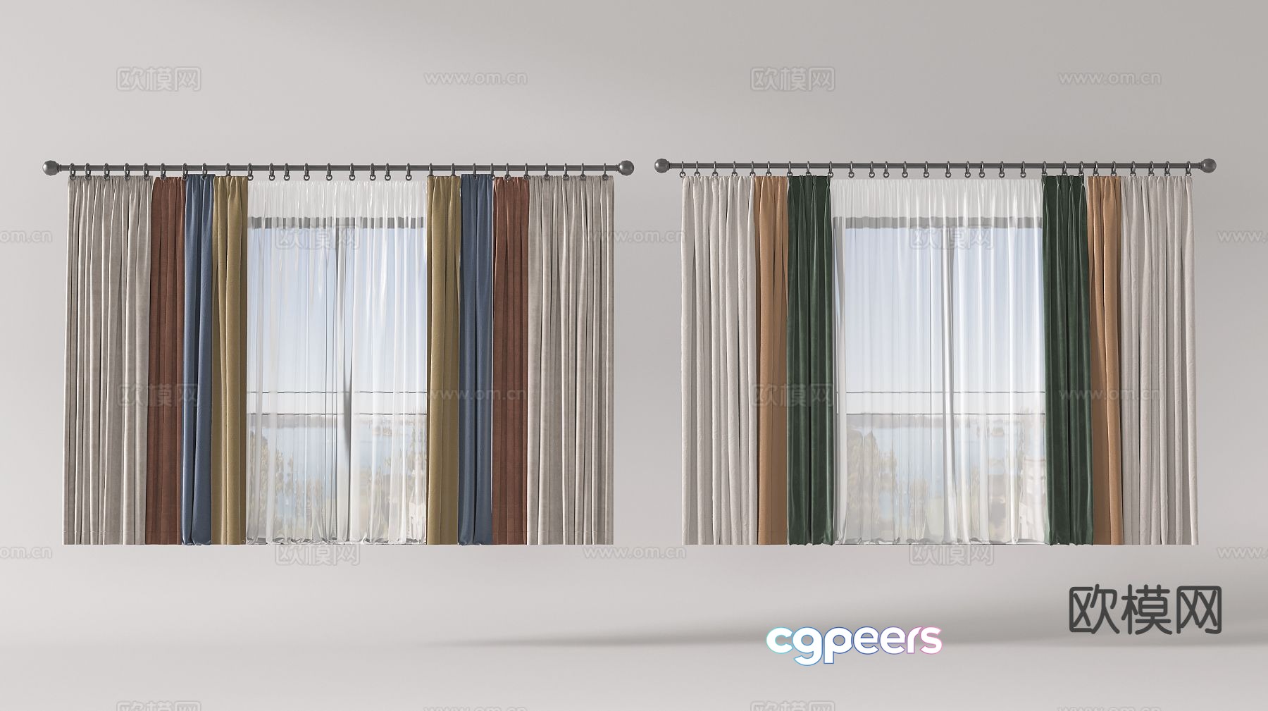 Modern curtains screens curtains gauze curtains curtains 3d model Modern curtains screens curtains gauze curtains curtains 3d model