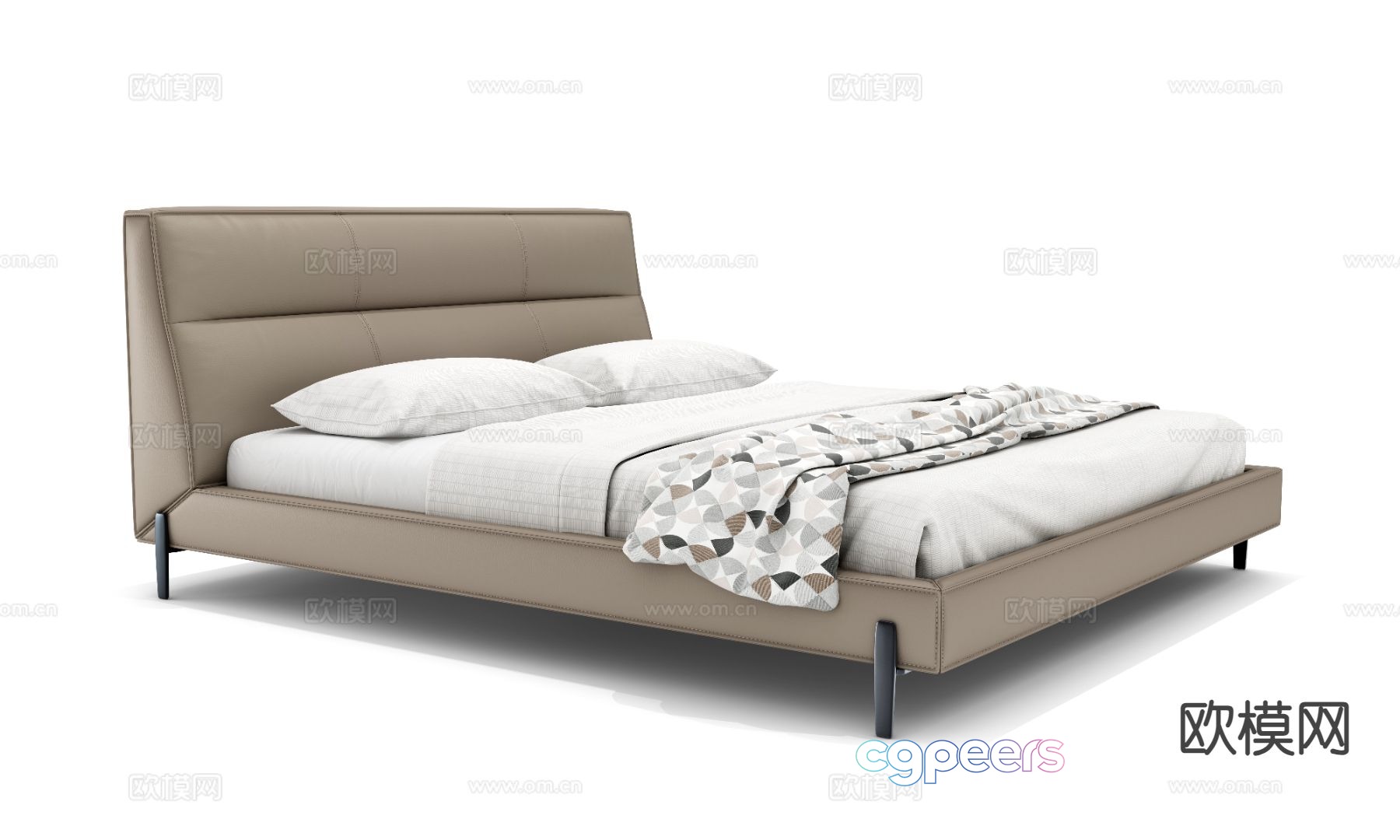 Modern double bed 3d model Modern double bed 3d model