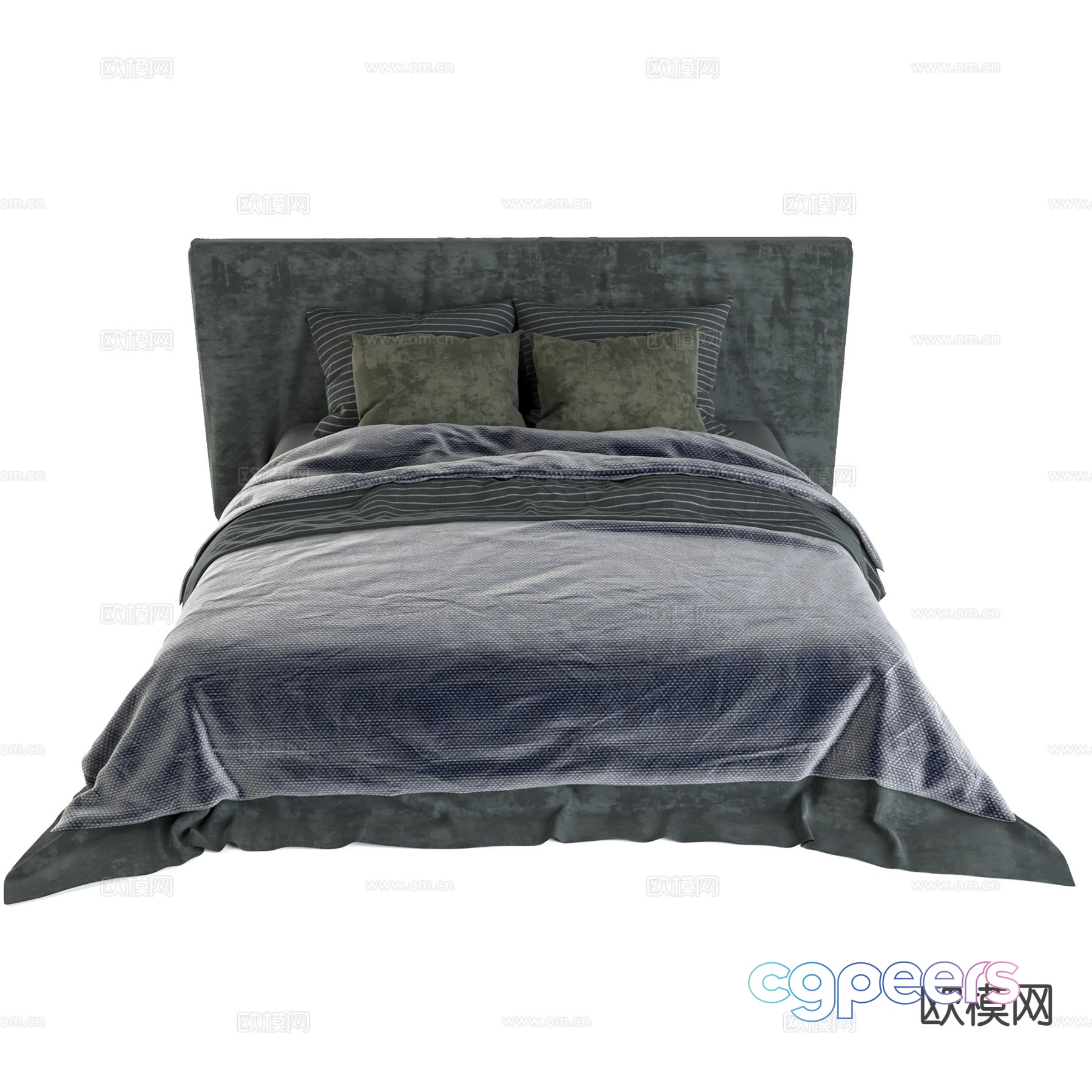 Modern double bed 3d model Modern double bed 3d model