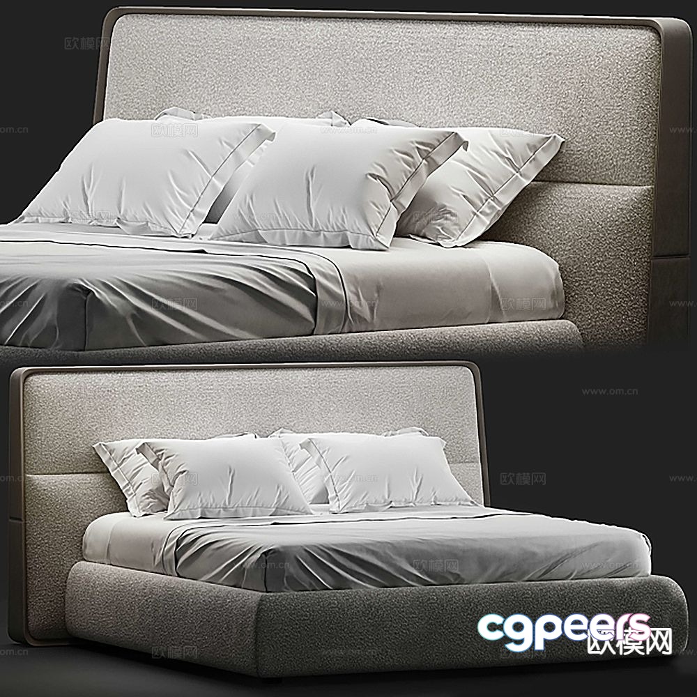 Modern double bed 3d model Modern double bed 3d model