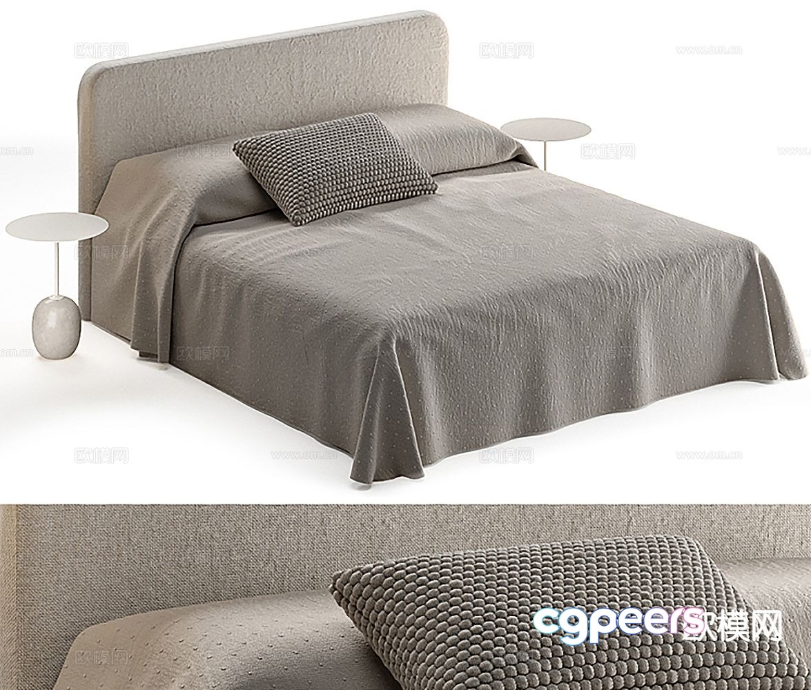 Modern double bed 3d model Modern double bed 3d model