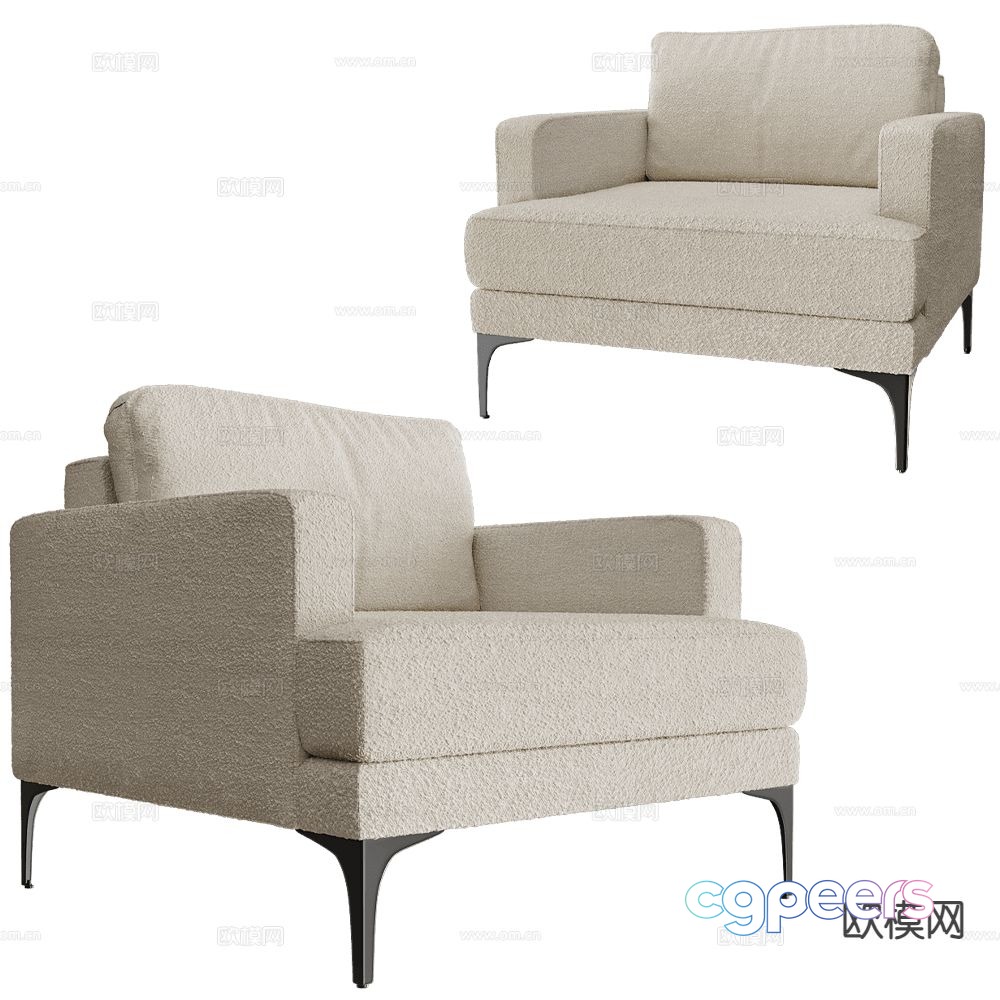 Partisan single sofa 3d model Partisan single sofa 3d model
