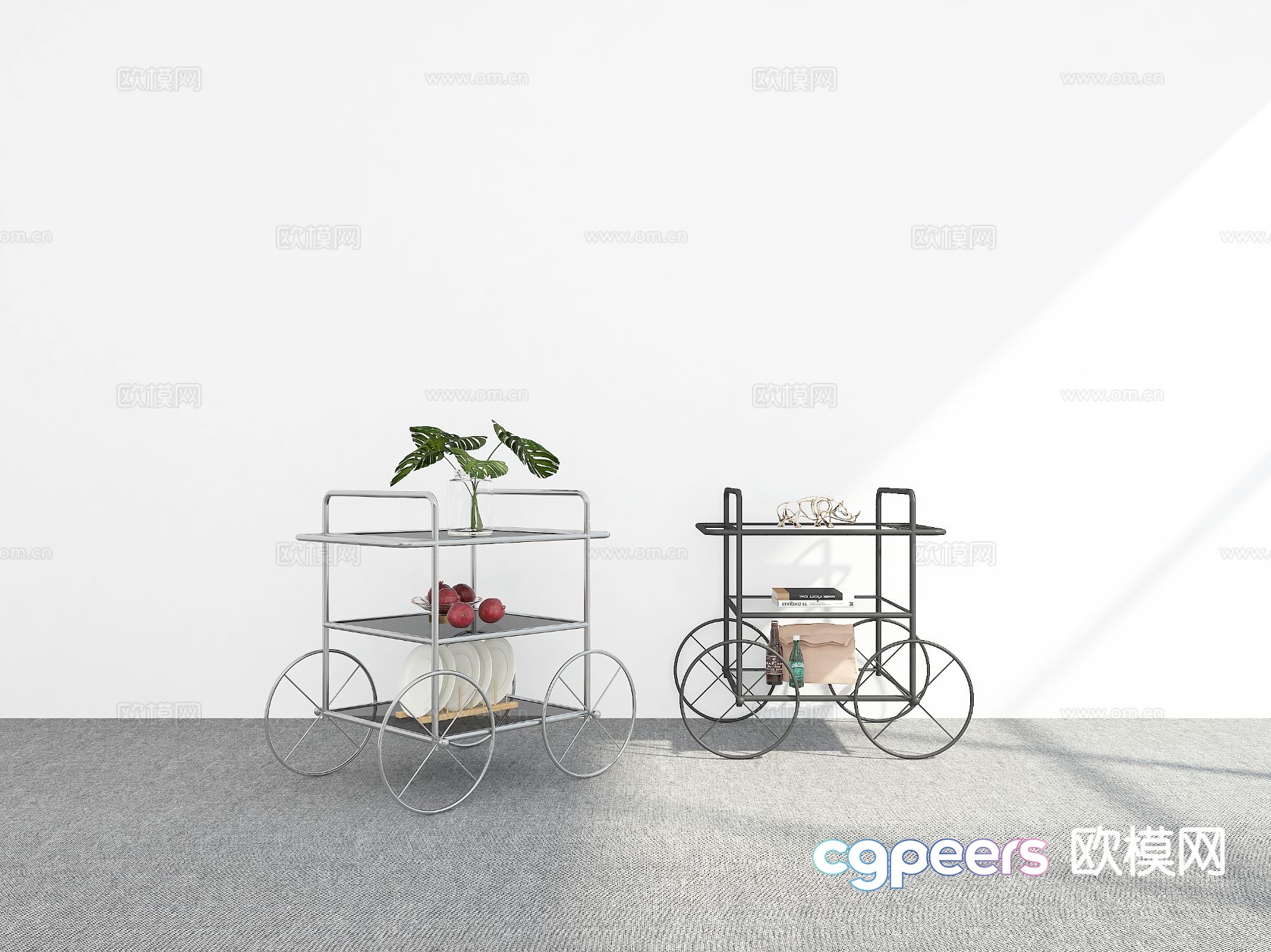 Mobile cart table table side table 3d model Mobile cart table table side table 3d model