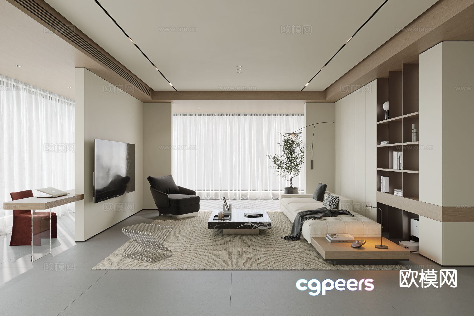 Modern living room 3d model Modern living room 3d model