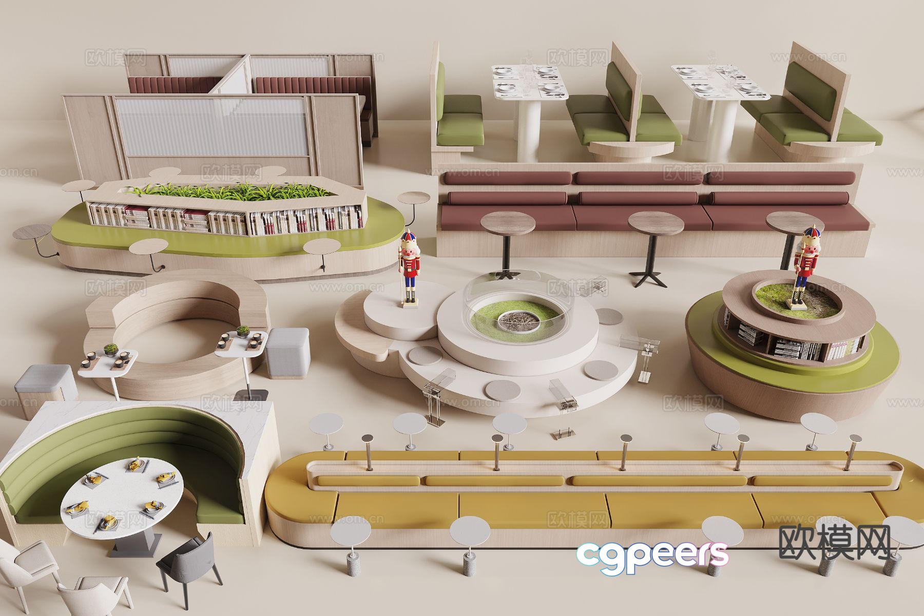 Card seat dining table and chairs curved card seat 3d model Card seat dining table and chairs curved card seat 3d model