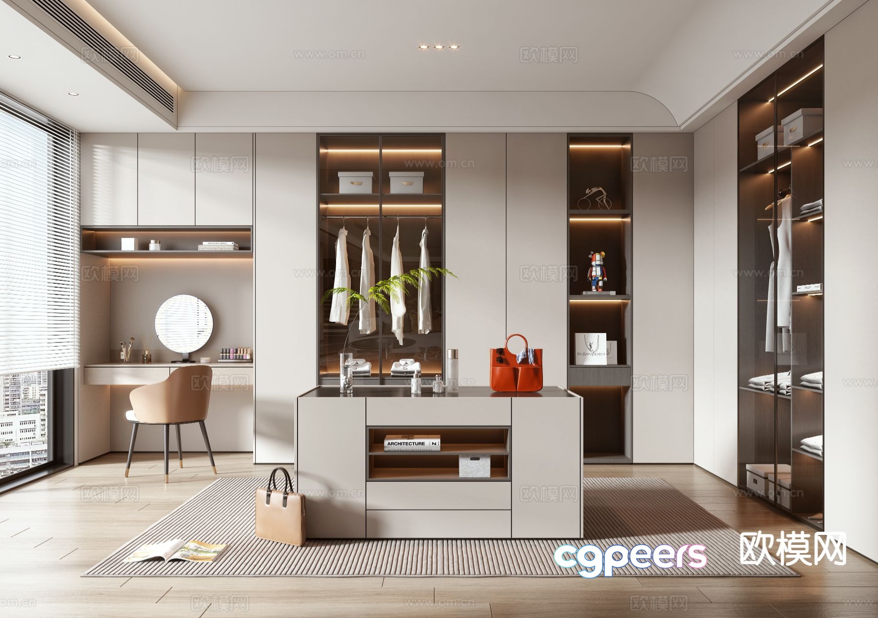 Modern cloakroom 3d model Modern cloakroom 3d model