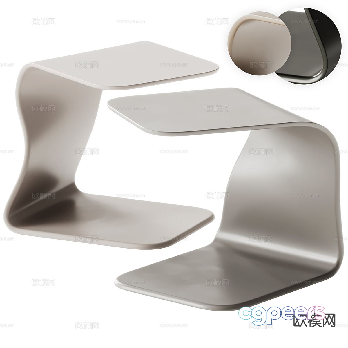 Metal corner table side table 3d model Metal corner table side table 3d model