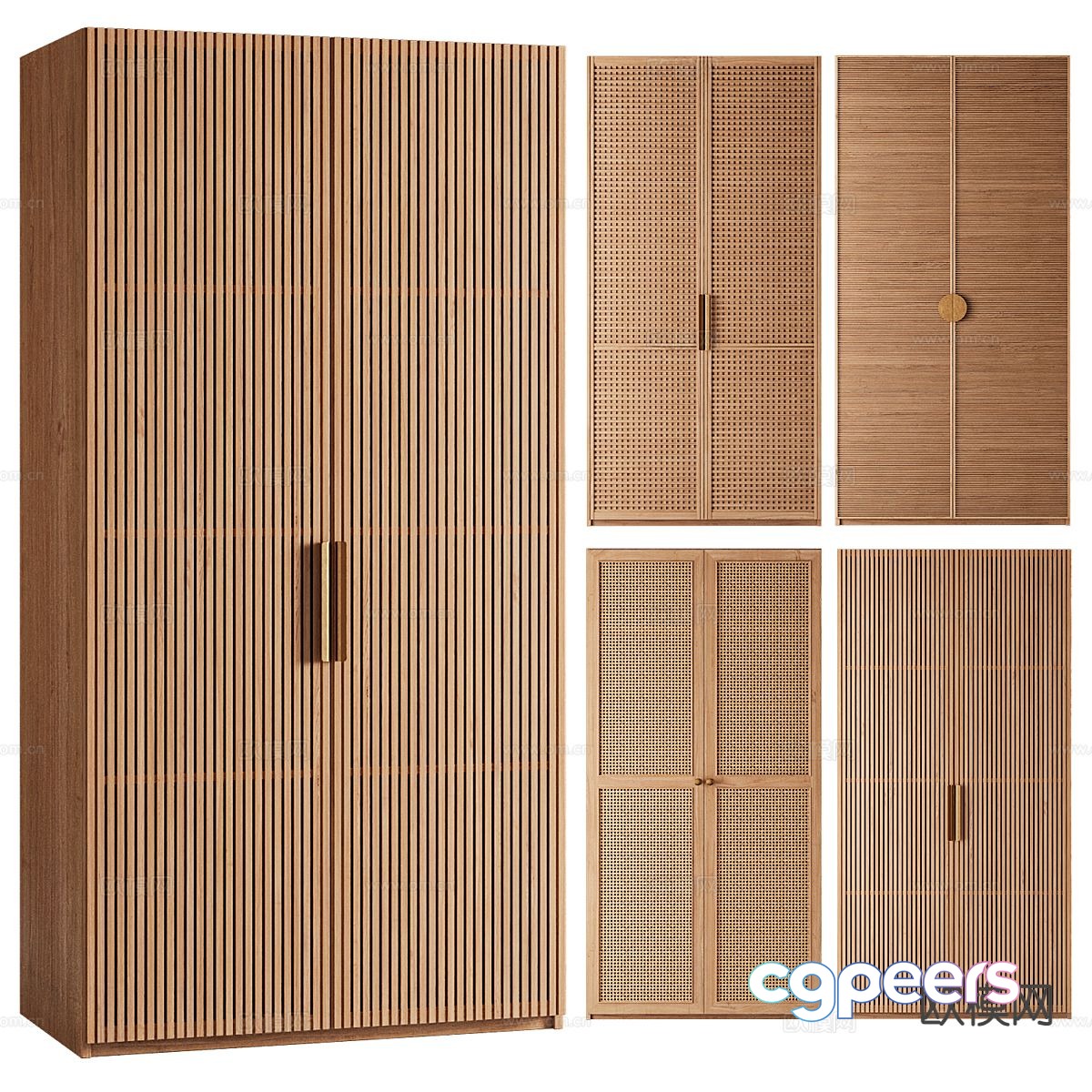Modern rattan wardrobe solid wood wardrobe 3d model Modern rattan wardrobe solid wood wardrobe 3d model