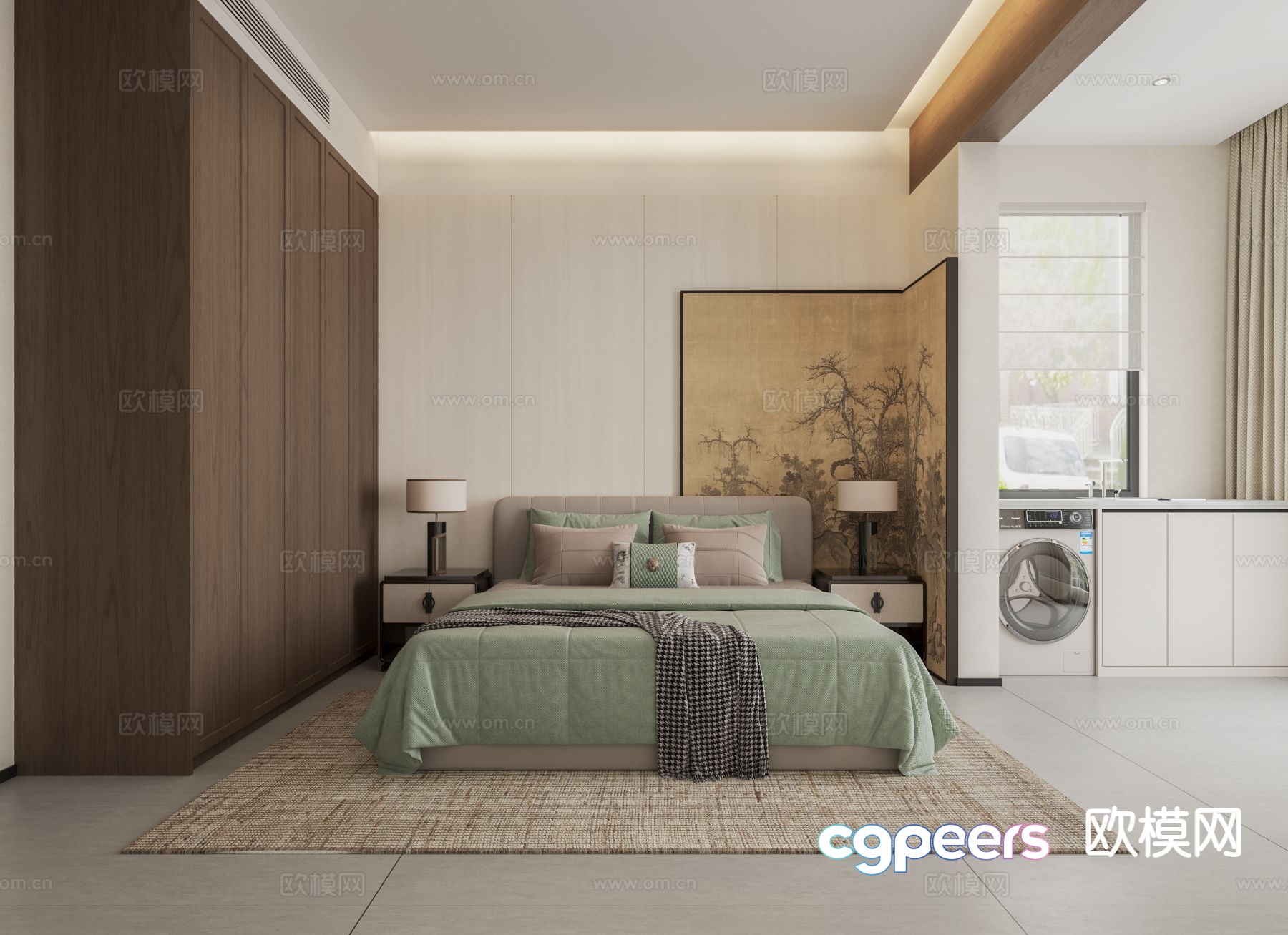New Chinese style bedroom master bedroom 3d model New Chinese style bedroom master bedroom 3d model