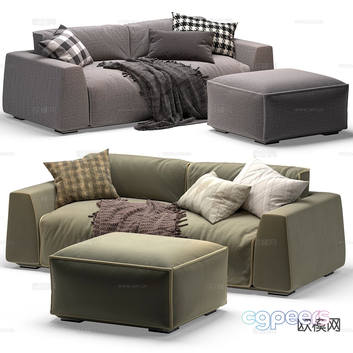 Simple double sofa 3d model Simple double sofa 3d model
