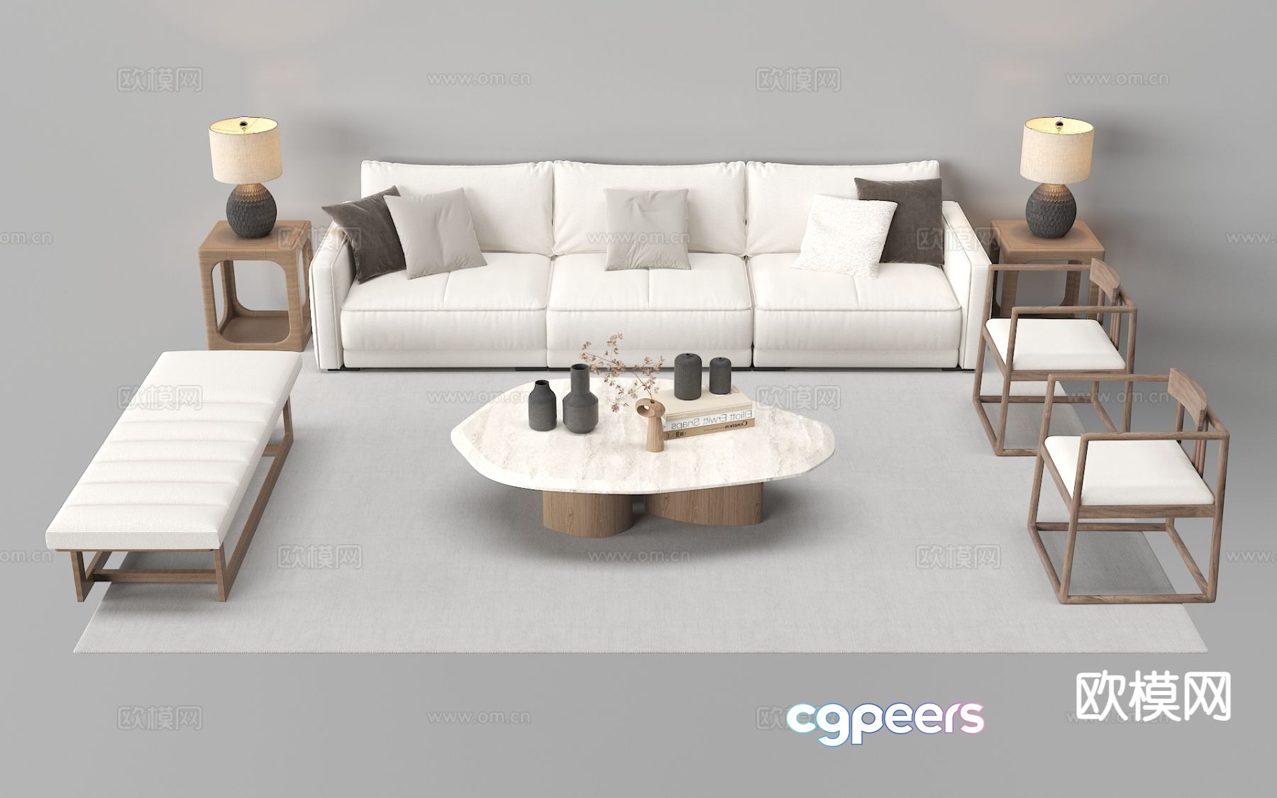New Chinese style modular sofa 3d model New Chinese style modular sofa 3d model