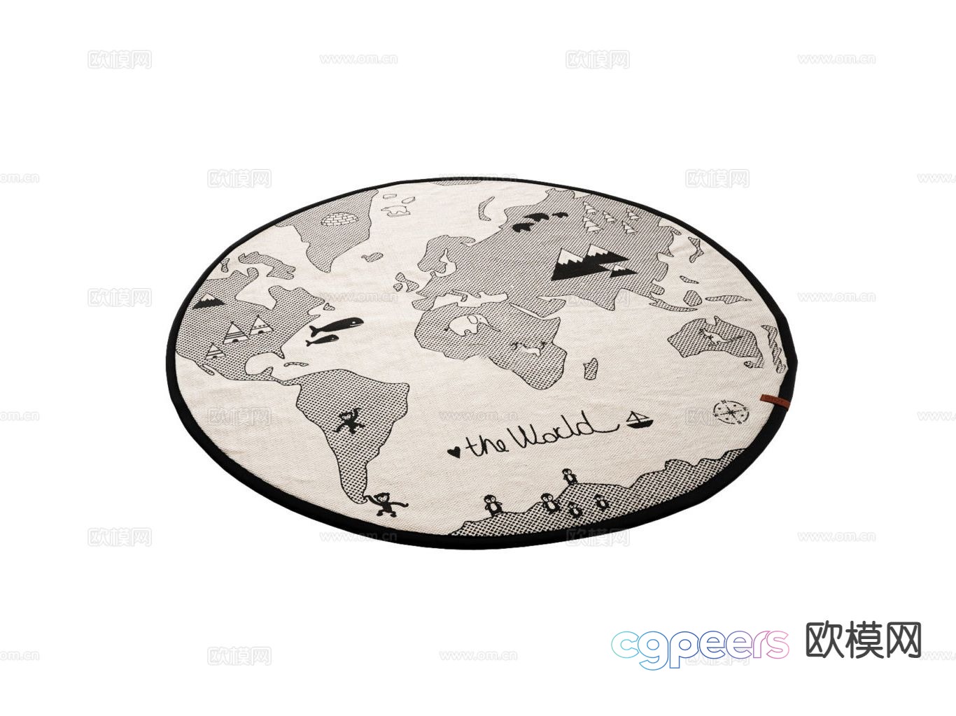 Modern round carpet 3d model Modern round carpet 3d model