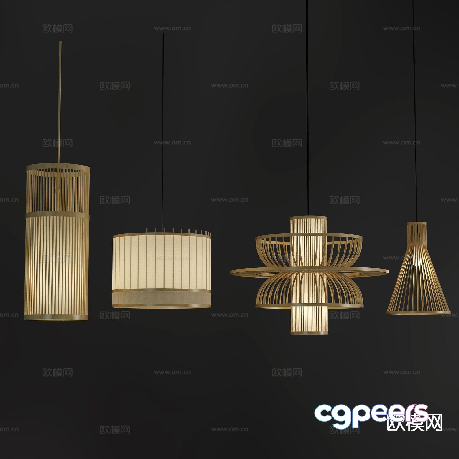 New Chinese style chandelier 3d model New Chinese style chandelier 3d model