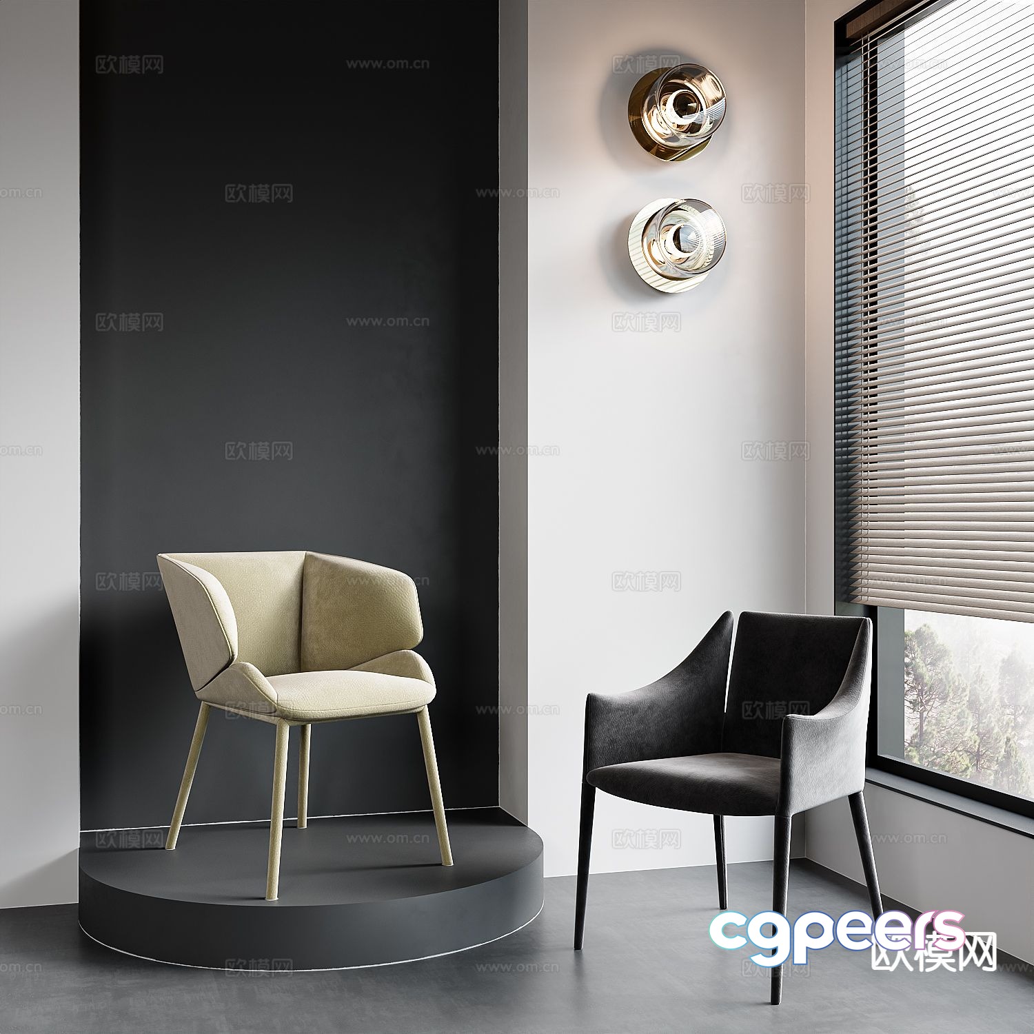 Modern single chair dining chair 3d model Modern single chair dining chair 3d model