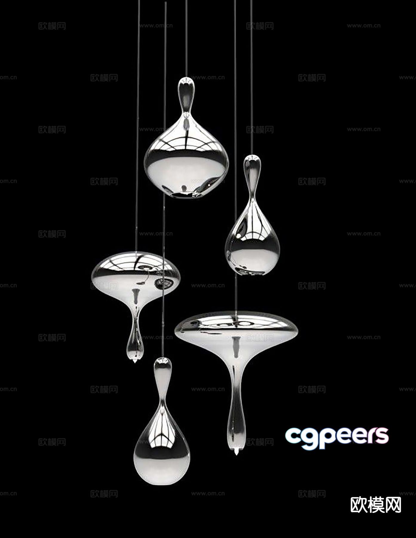 Simple chandelier water drop chandelier 3d model Simple chandelier water drop chandelier 3d model