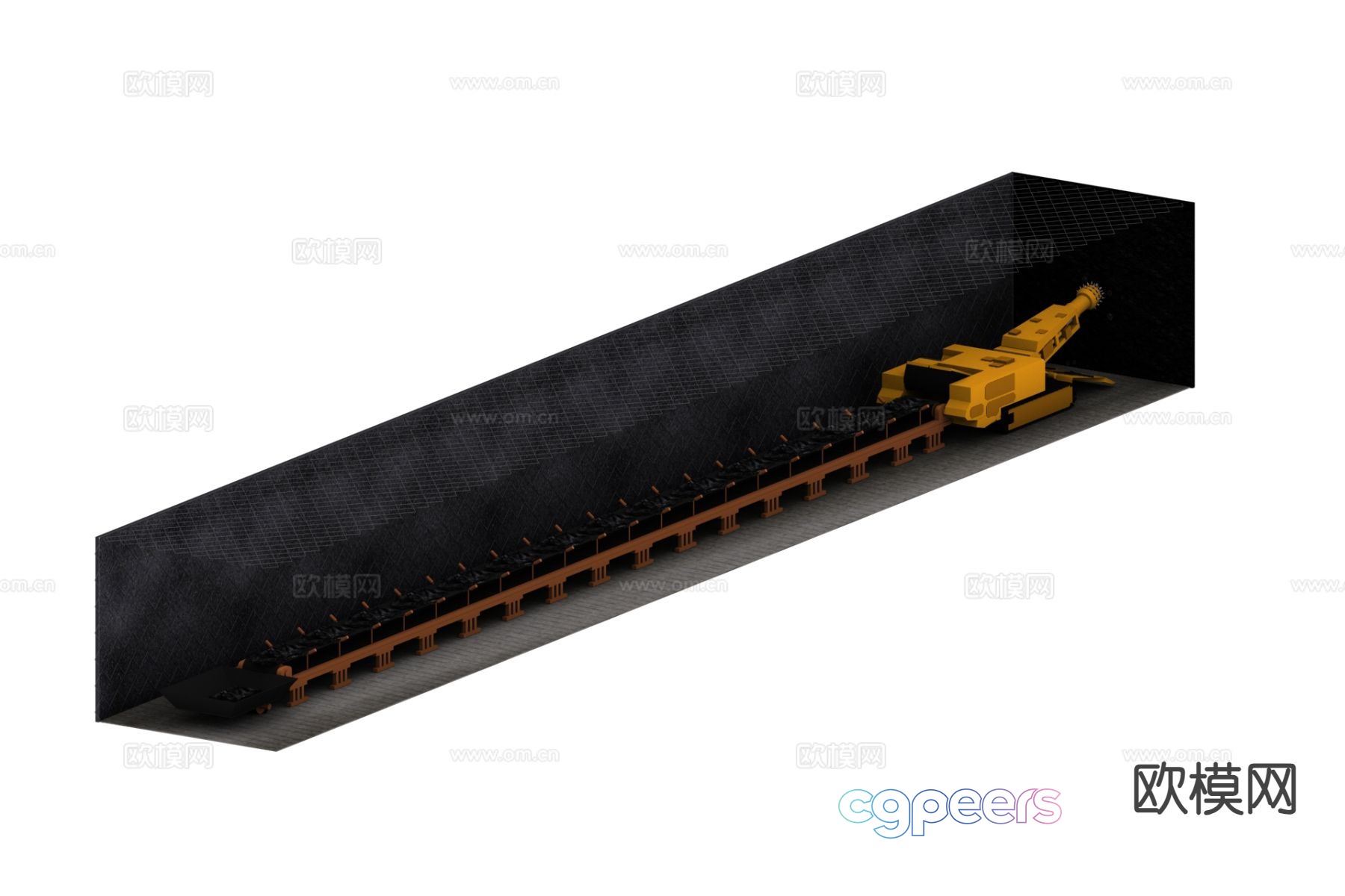 Tunnel boring machine mining work 3d model Tunnel boring machine mining work 3d model