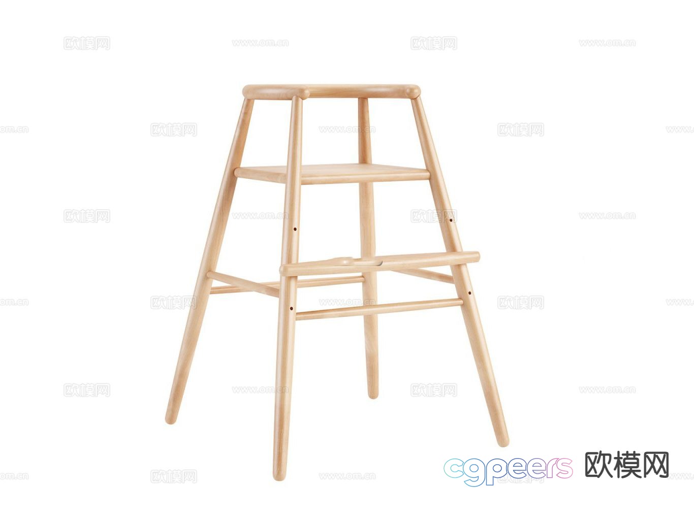 Log style bar chair private room high stool 3d model Log style bar chair private room high stool 3d model