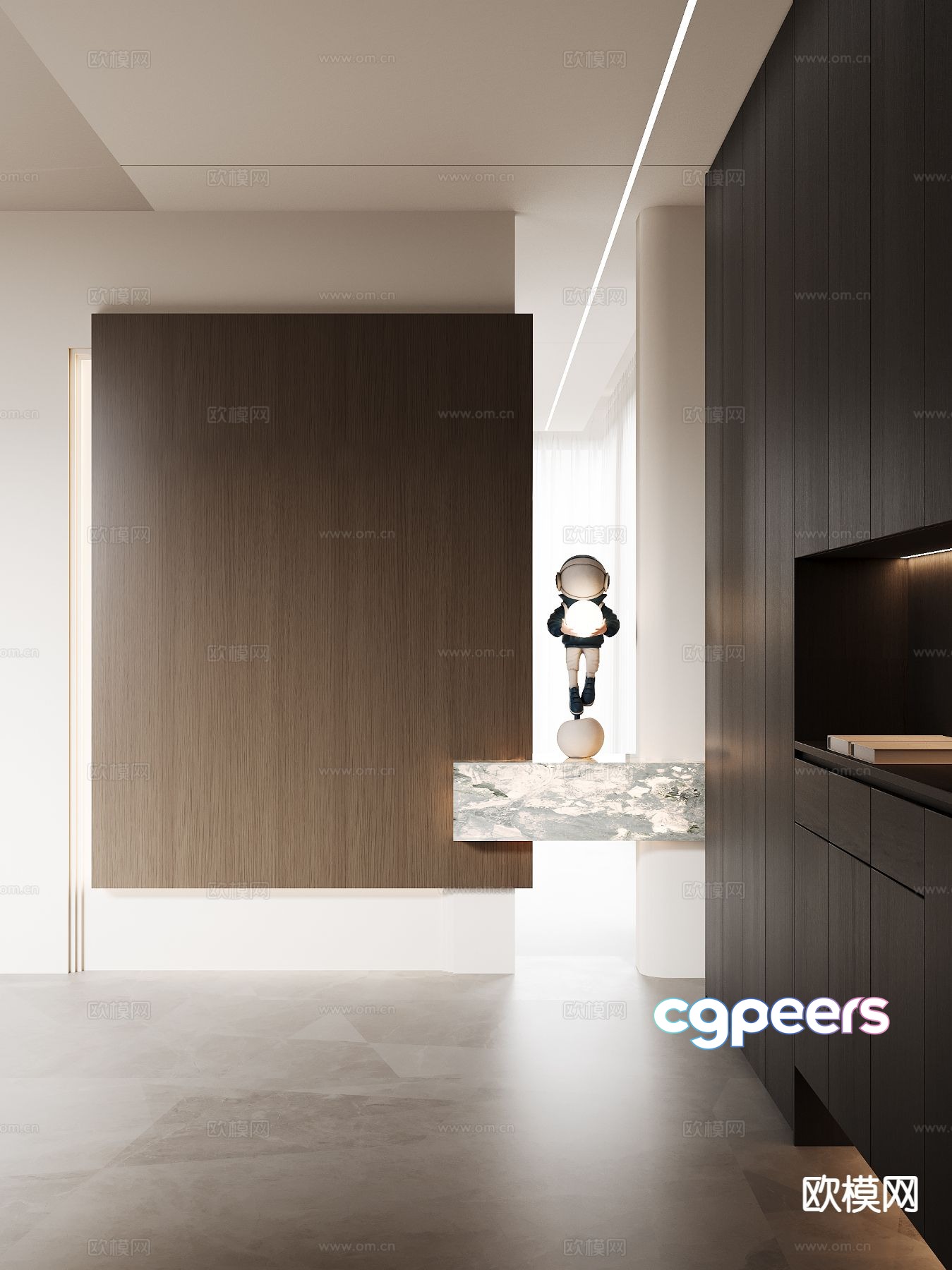 Modern entrance aisle 3D model Modern entrance aisle 3D model