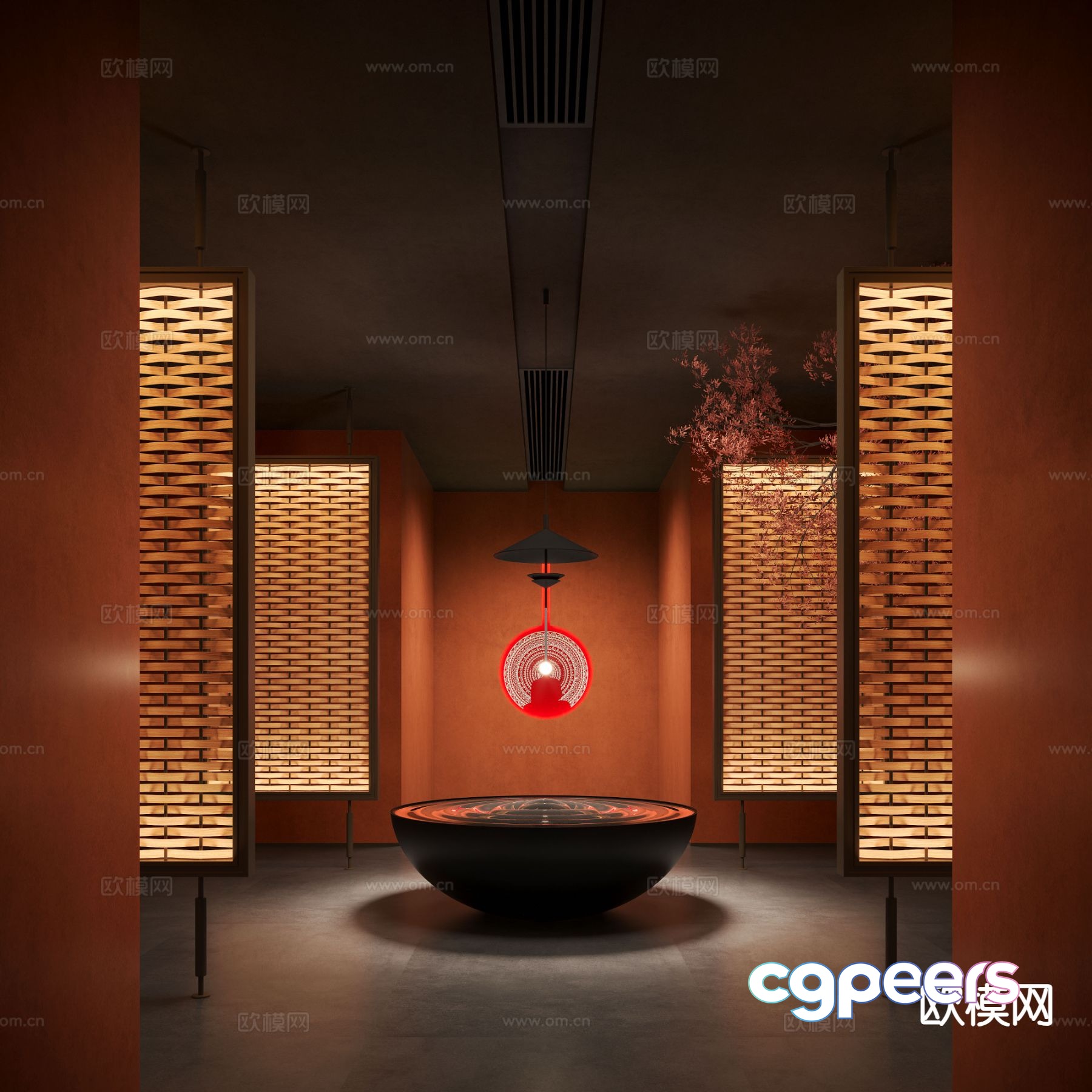 New Chinese style interior landscape aisle landscape 3D model New Chinese style interior landscape aisle landscape 3D model