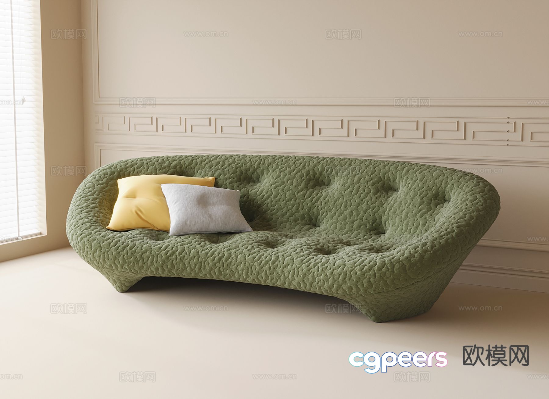 Modern special-shaped sofa green sofa 3d model Modern special-shaped sofa green sofa 3d model