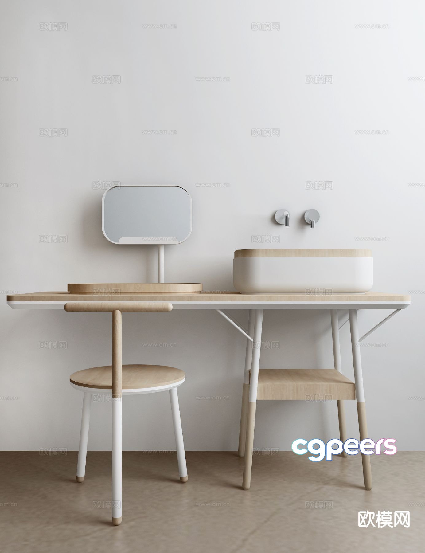 nordic dressing table 3d model nordic dressing table 3d model