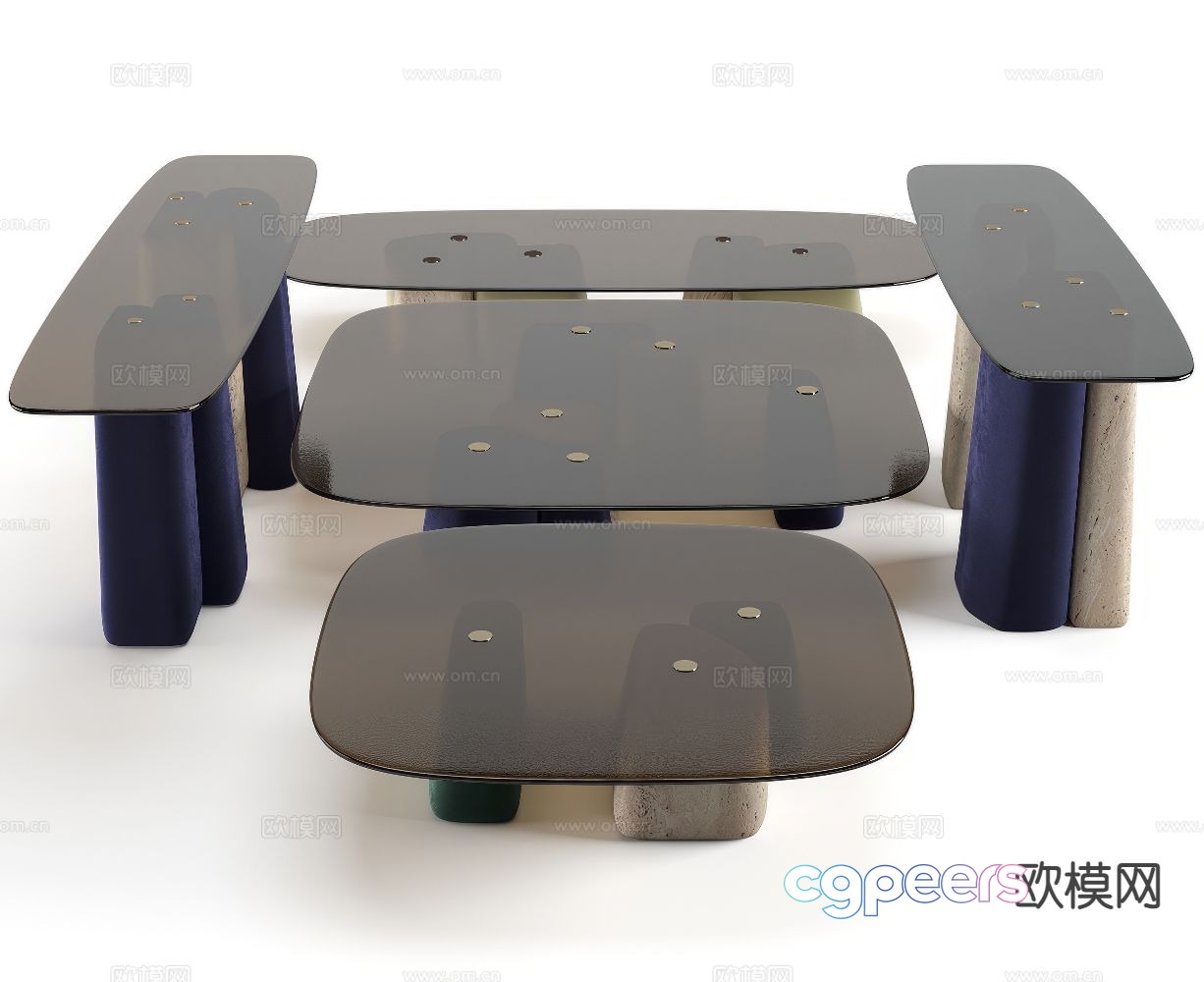 BAXTER glass dining table 3d model BAXTER glass dining table 3d model