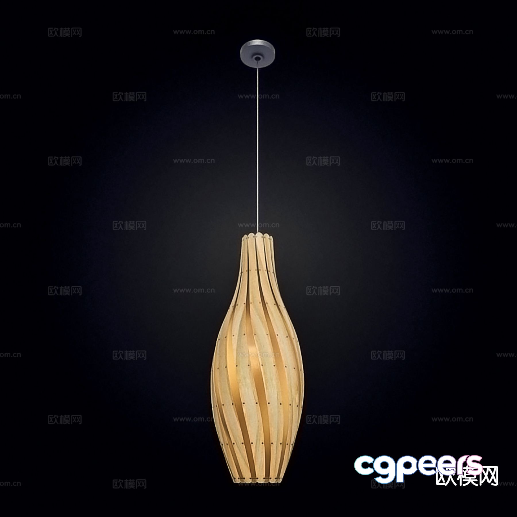 Modern solid wood chandelier 3d model Modern solid wood chandelier 3d model