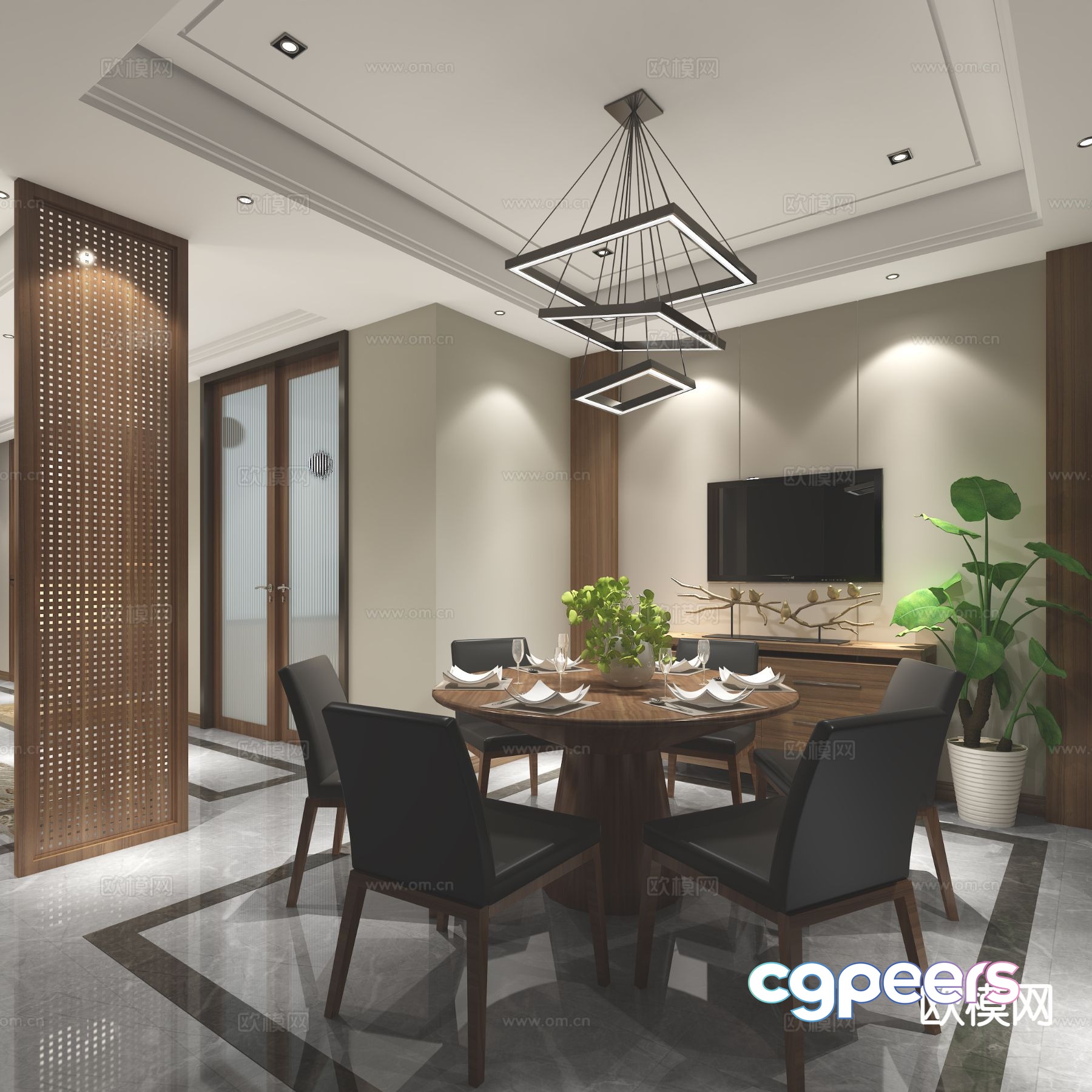 Modern restaurant 3d model Modern restaurant 3d model