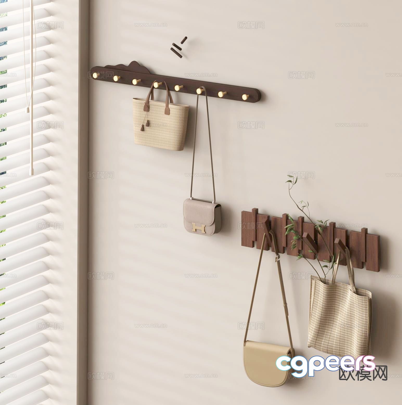 Wabi-sabi clothes hook clothes hanger bag hanger 3D model Wabi-sabi clothes hook clothes hanger bag hanger 3D model