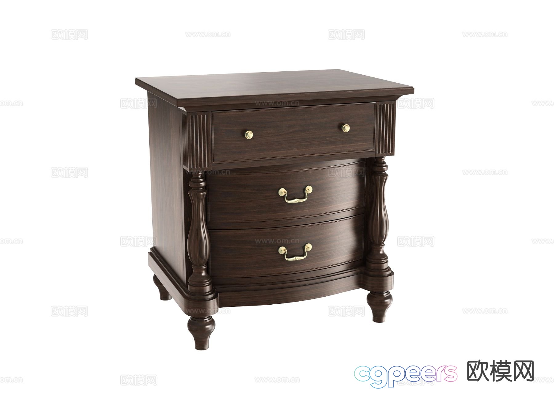 American bedside table 3d model American bedside table 3d model