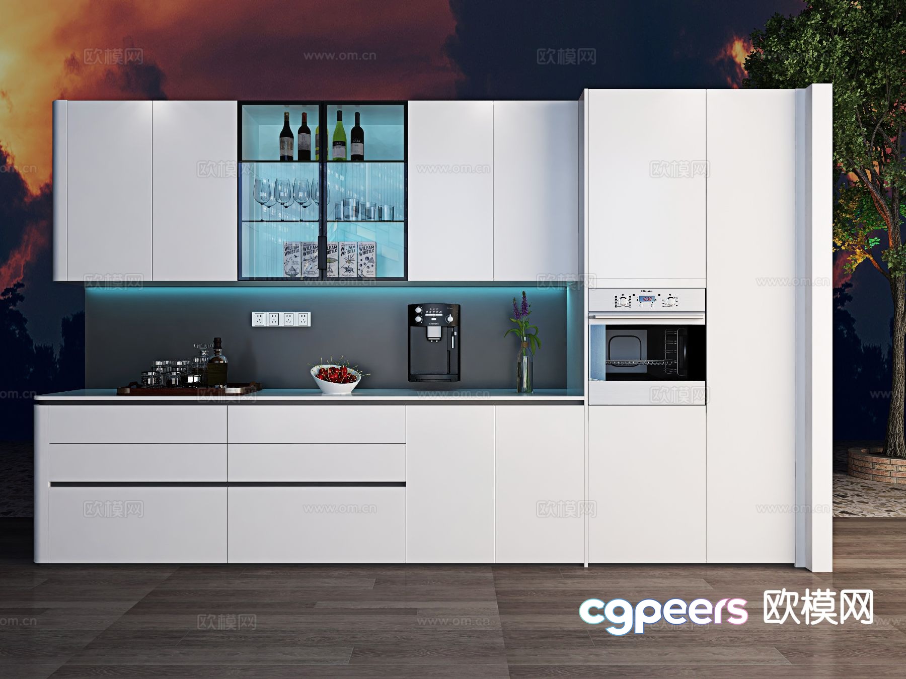 Modern sideboard wine cabinet 3d model Modern sideboard wine cabinet 3d model