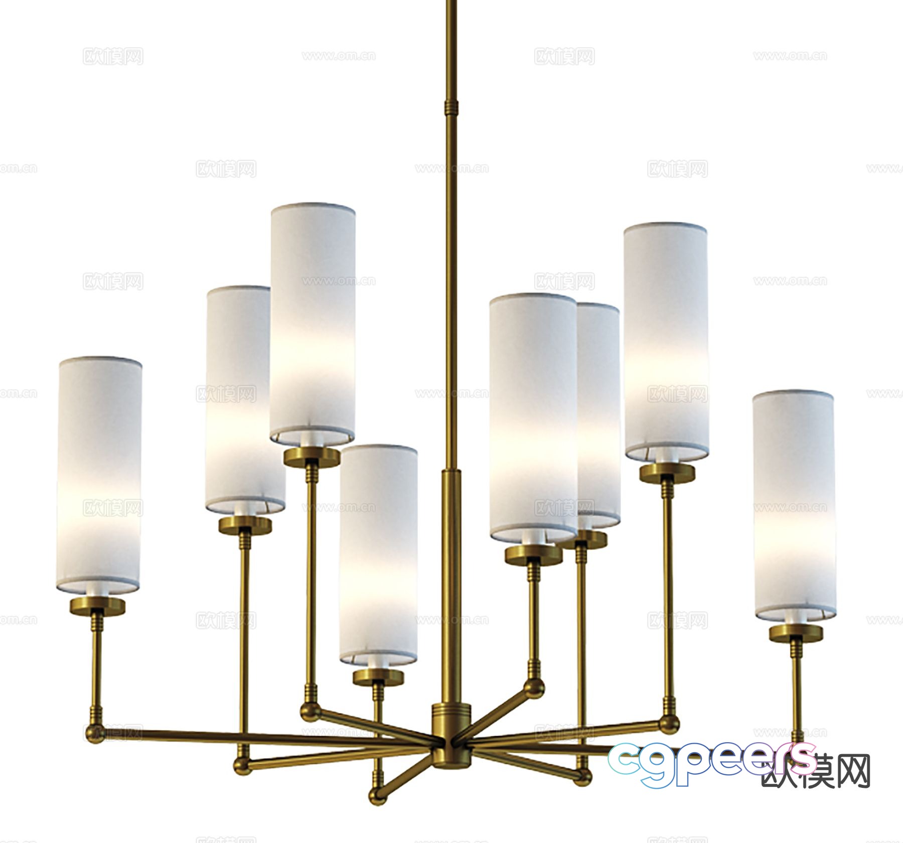 Light luxury chandelier multi-head chandelier 3D model Light luxury chandelier multi-head chandelier 3D model