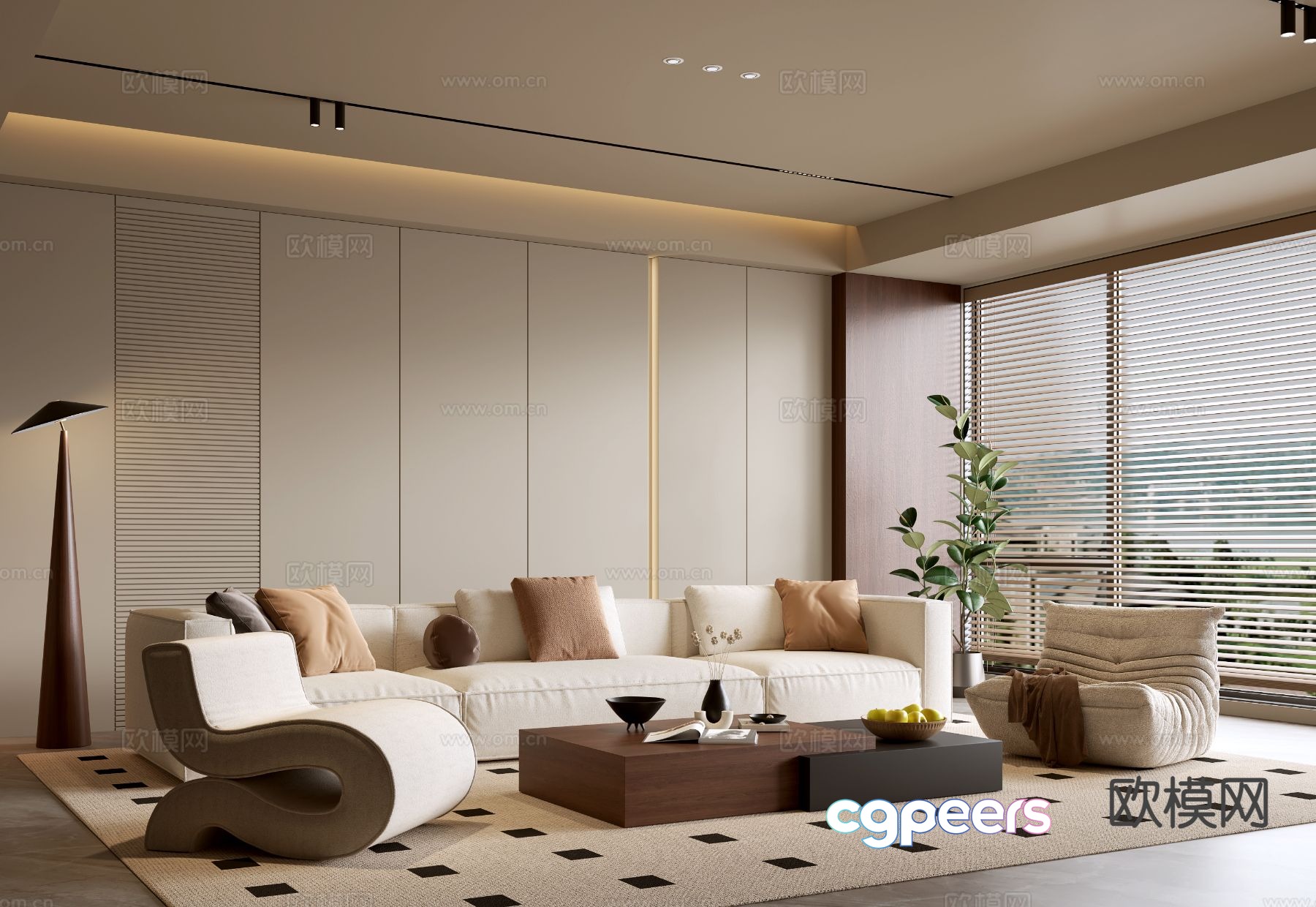 Wabi-sabi living room 3d model Wabi-sabi living room 3d model