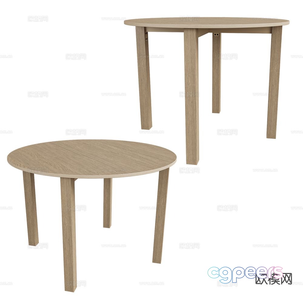 Delo round dining table solid wood dining table 3d model Delo round dining table solid wood dining table 3d model