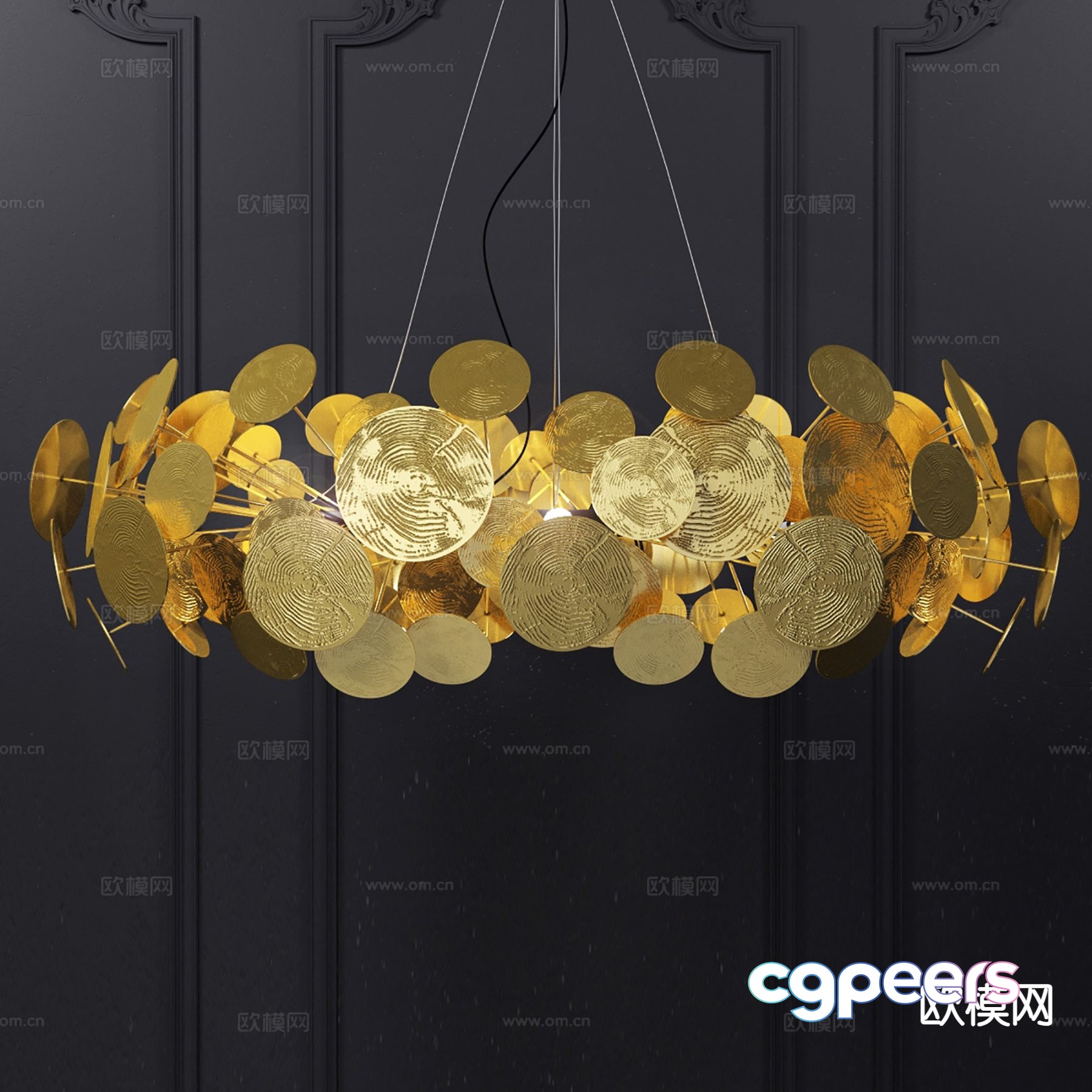 Light luxury decorative lamp golden chandelier 3d model Light luxury decorative lamp golden chandelier 3d model