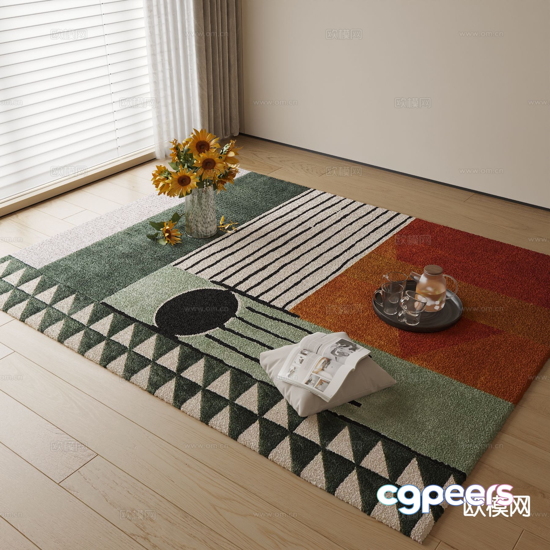 Modern patterned carpet 3d model Modern patterned carpet 3d model