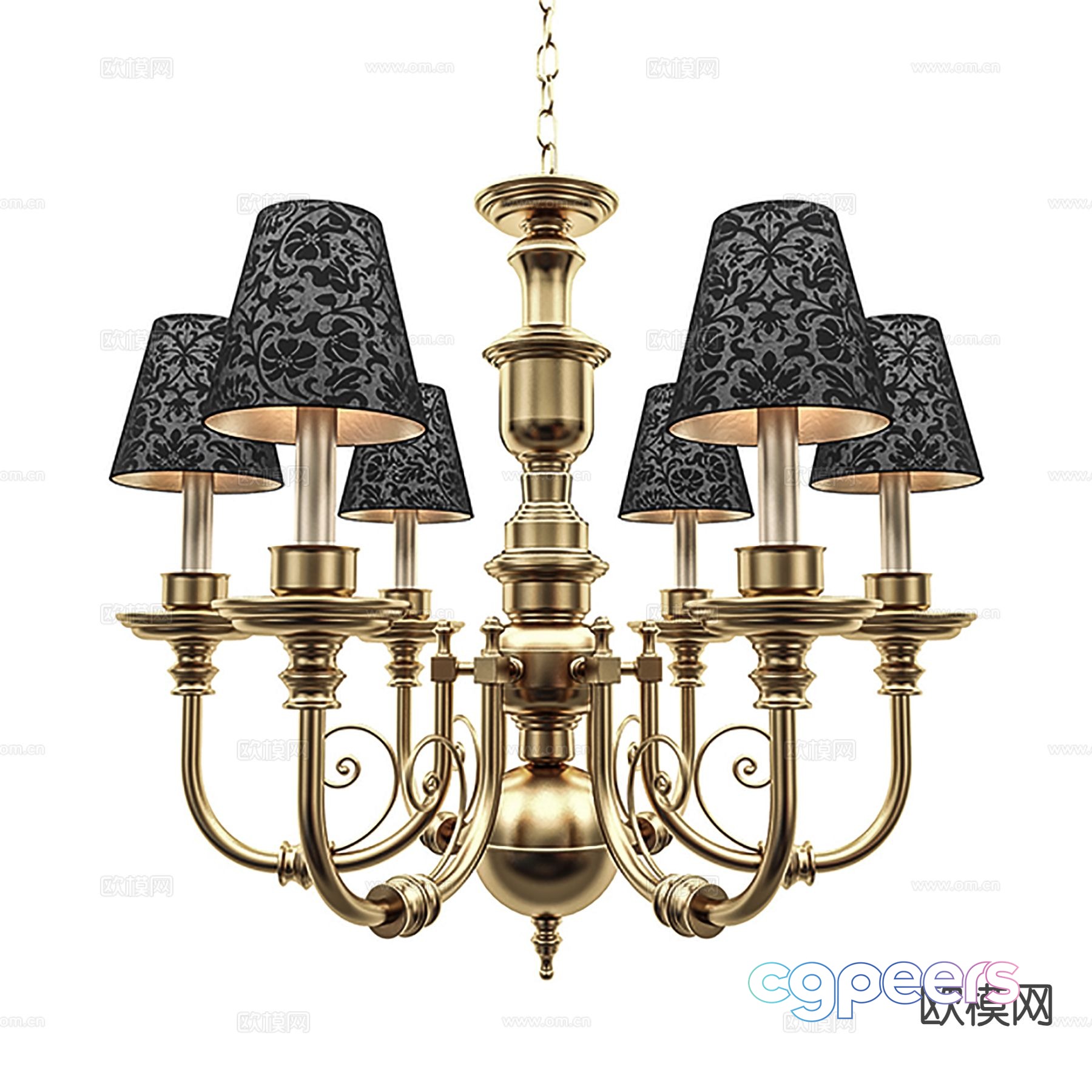 American chandelier multi-head chandelier 3d model American chandelier multi-head chandelier 3d model