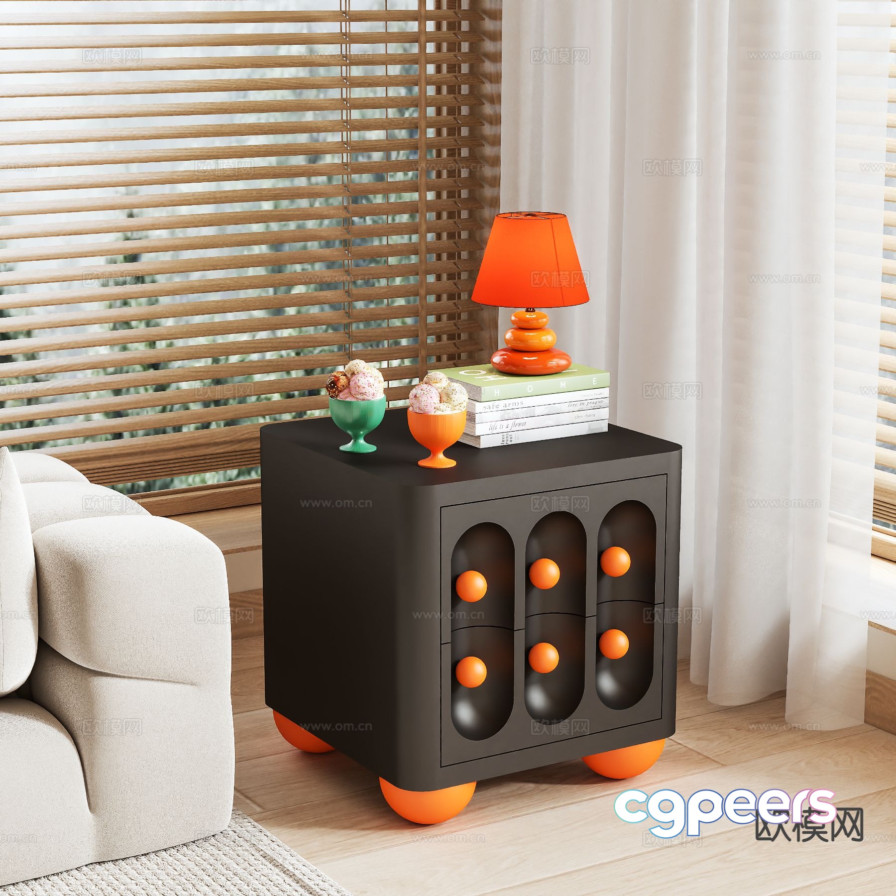 Cartoon bedside table 3d model Cartoon bedside table 3d model